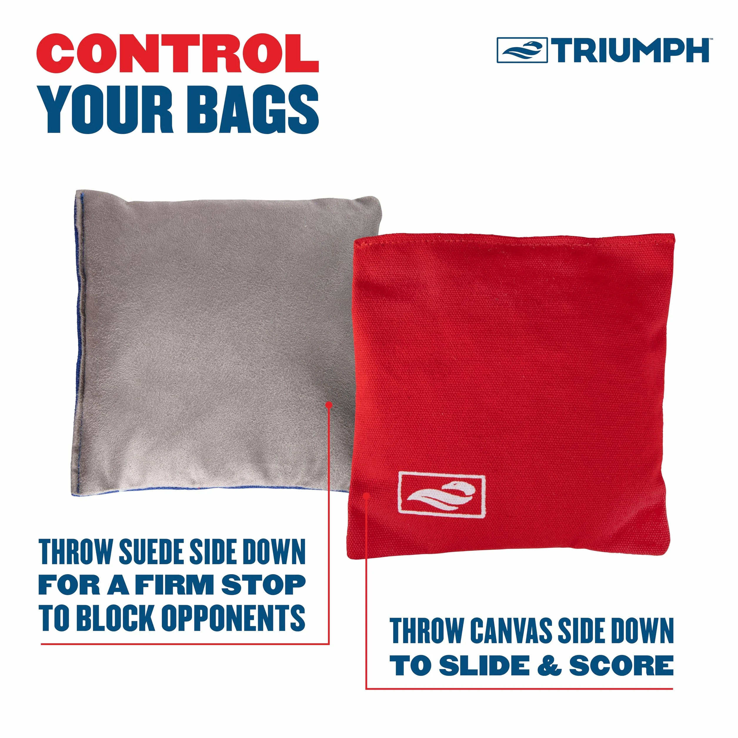 Triumph Sacs de Cornhole patriotiques 8 Sacs Tissu Canard Bac de Rangement 473,6 g