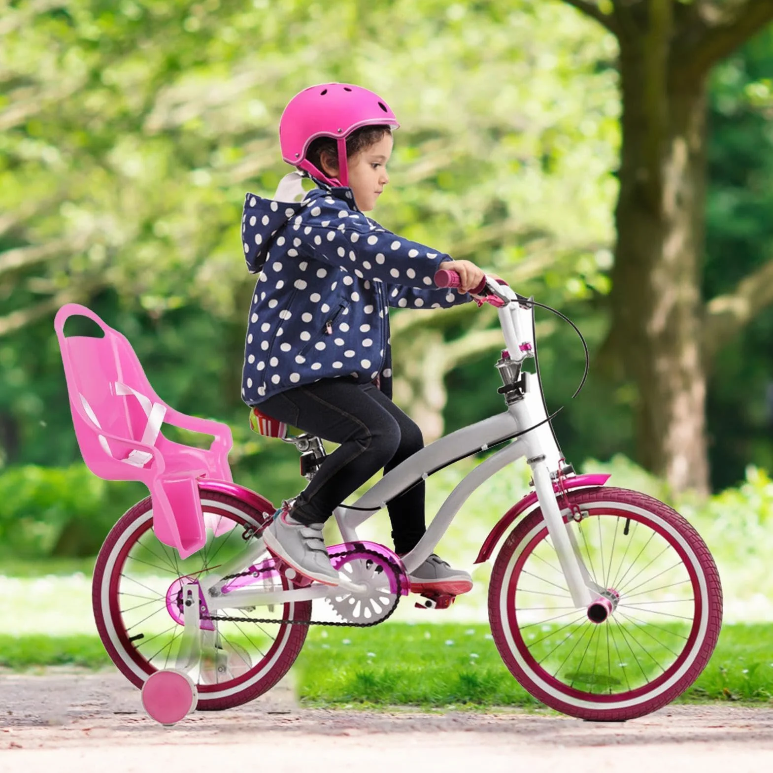 Siège De Vélo pour Filles avec Autocollants DIY pour Animaux en Peluche Taille Standard, Accessoires Vélos Enfant