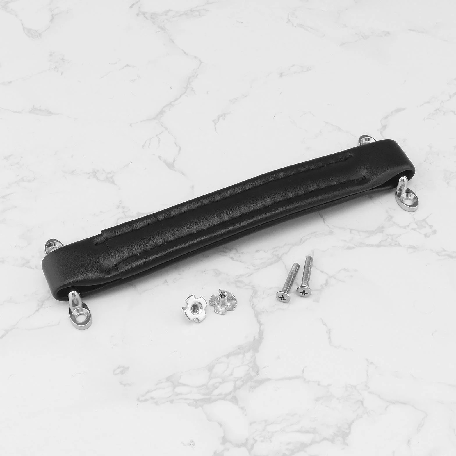 Poignée d'amplificateur de guitare de style vintage en cuir 218 x 30 mm pour ampli de guitare, haut-parleur, équipement audio avec vis, noir