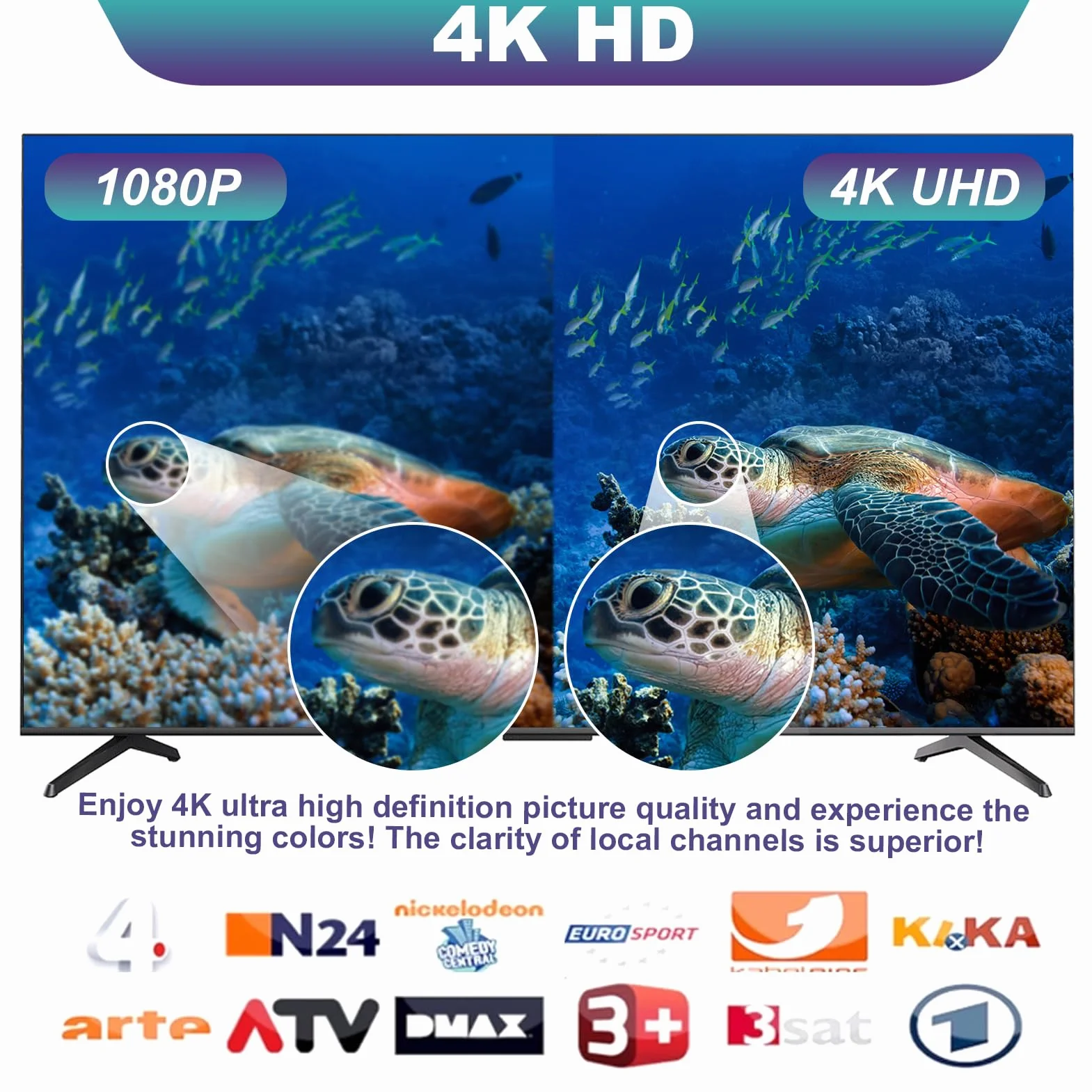 Antenne TV Intérieure Puissante TNT HD, Antenne TV Intérieur avec Amplificateur de Signal à Gain Élevé Base Magnétique Puissante Réception Longue Portée à 360° pour Signal Chaînes Locales