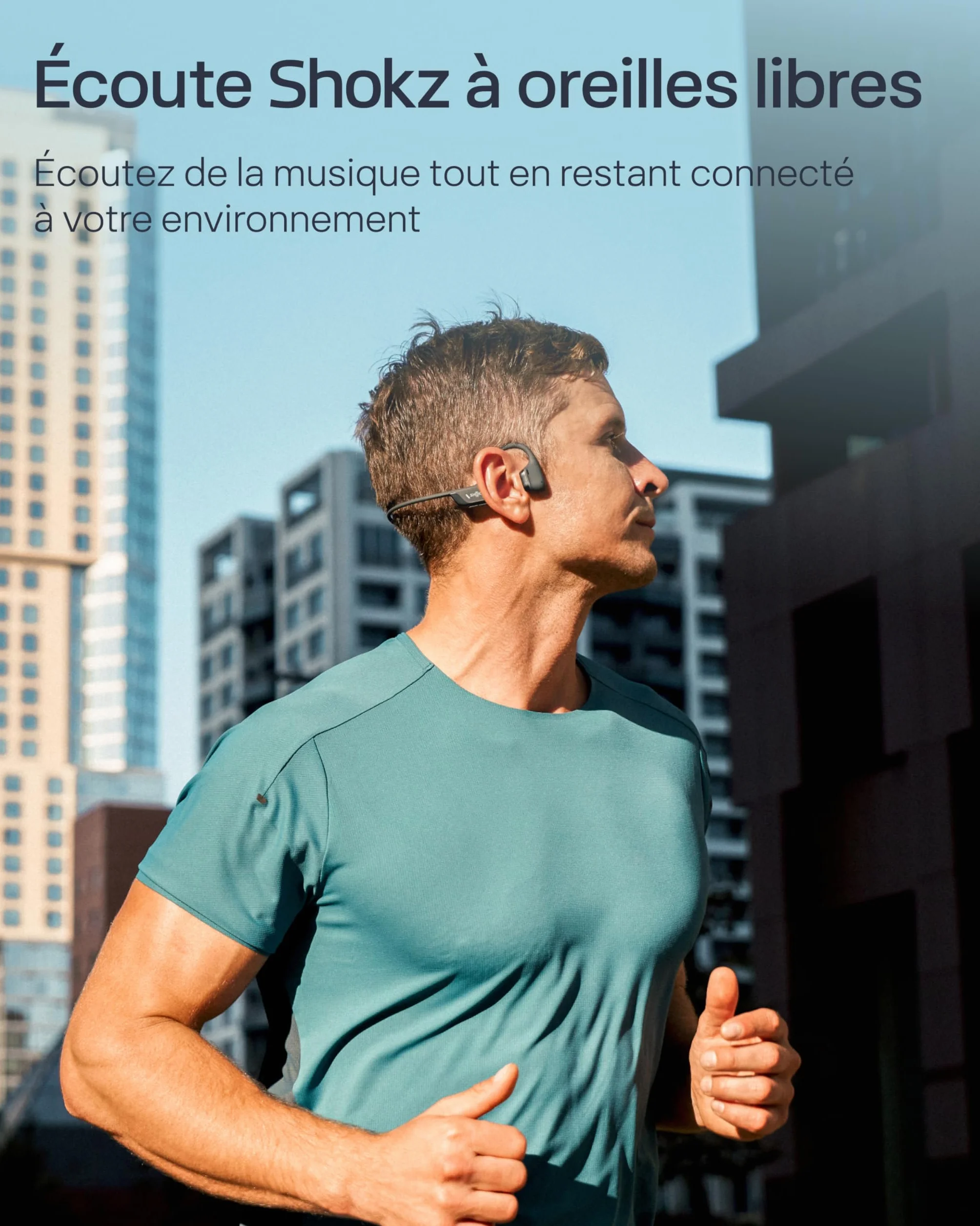 SHOKZ Casque à Conduction Osseuse OpenRun Pro 2, Écouteurs sans Fil Bluetooth 5.3, Microphones Réducteurs de Bruit, Étanchéité IP55, 12h d'Autonomie, Charge Rapide USB-C, Noir