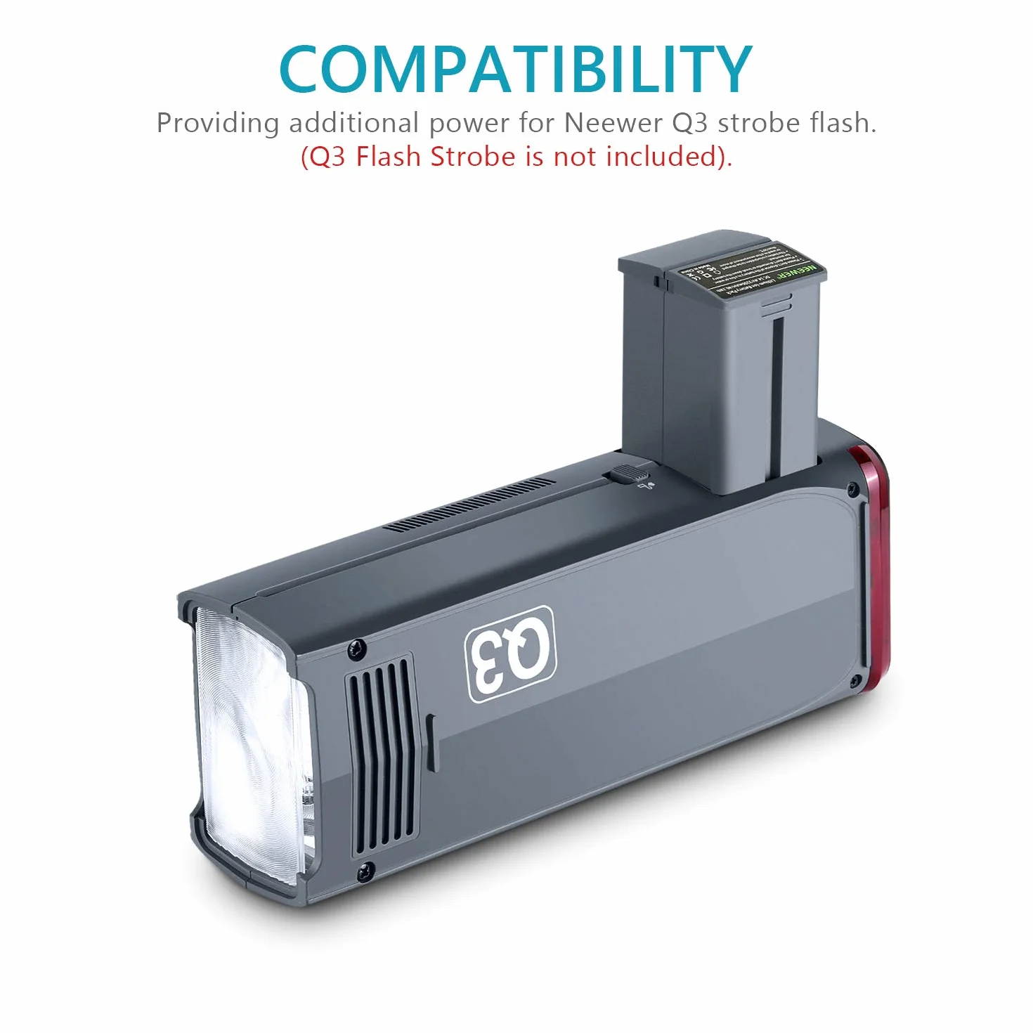 NEEWER 14.4V 3200mAh Li-ION Batterie Flash Rechargeable Haute Capacité Compatible avec NEEWER Q3 et Q3 (2ème Version) Flash Strobe