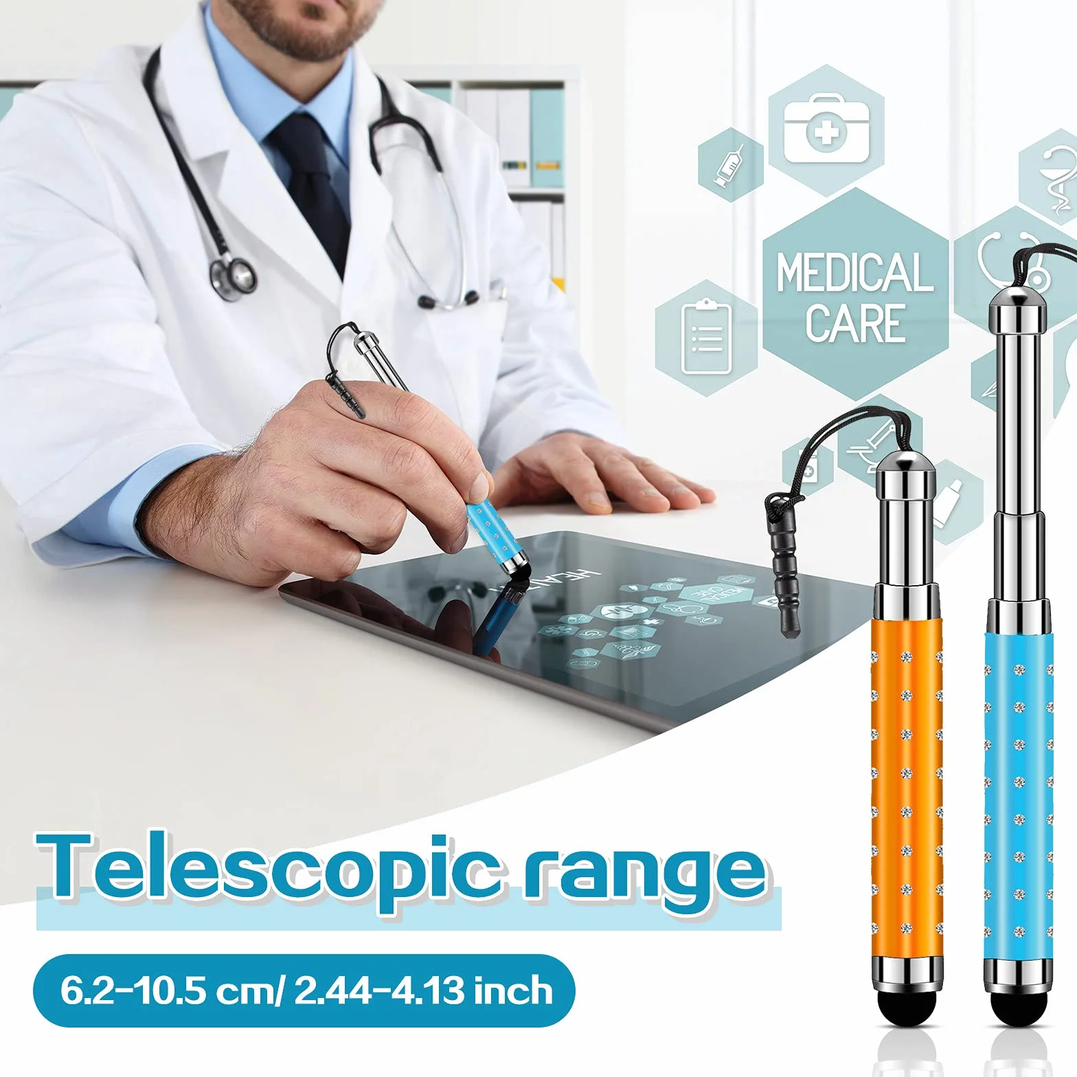 Weewooday 5 Stylets pour Écran Tactile Stylet Tactile capacitif Rétractables Stylo Capacitif Universel pour la Plupart des Appareils Intelligents, Téléphones