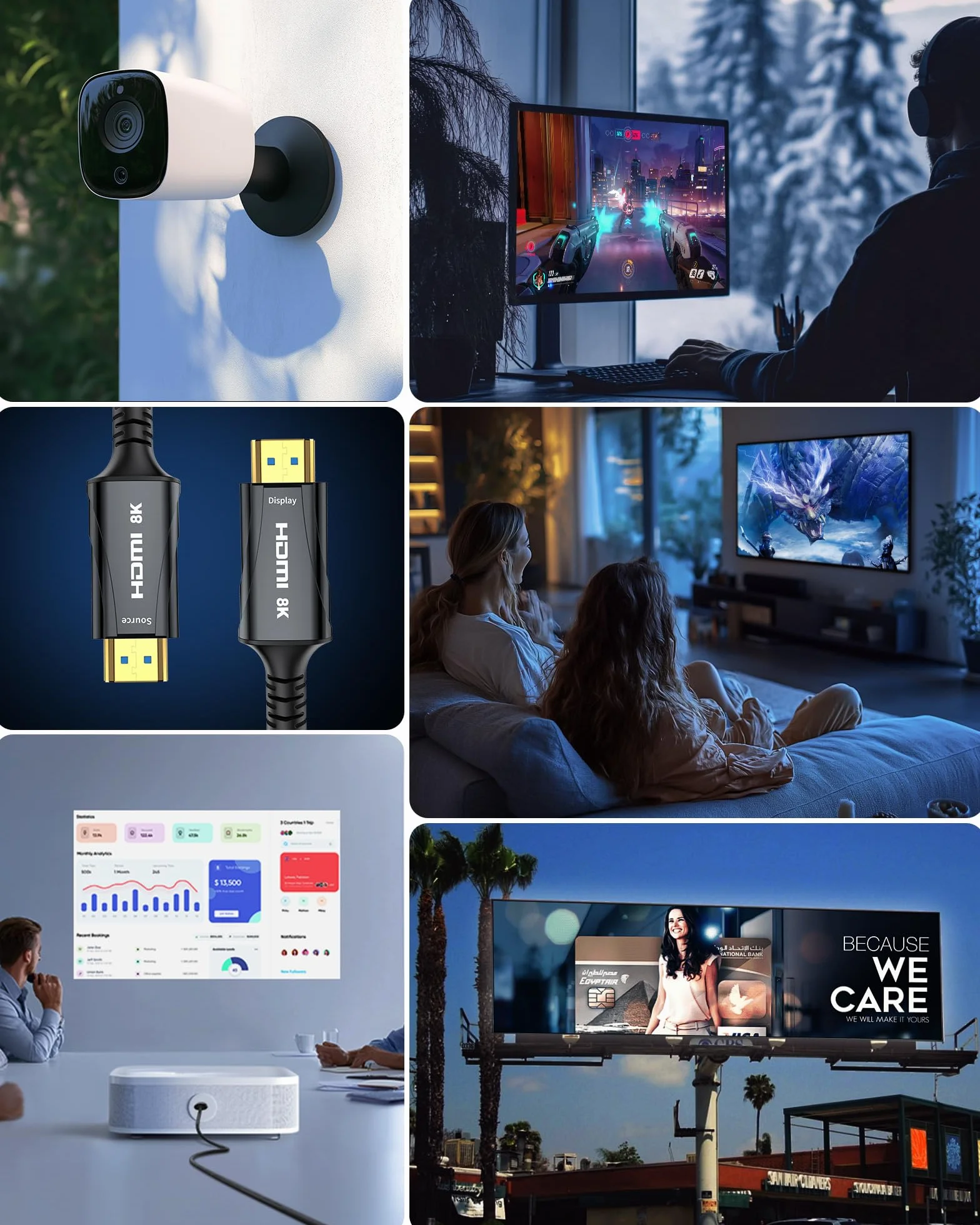 Cratree Câble HDMI Fibre Optique 15m- Câble HDMI 48gbps, 8K@60HZ, 4k@120hz, HDCP 2.2 et 2.3, hdr10, Compatible avec PS5 Blu-Ray HDTV Projecteur Moniteur