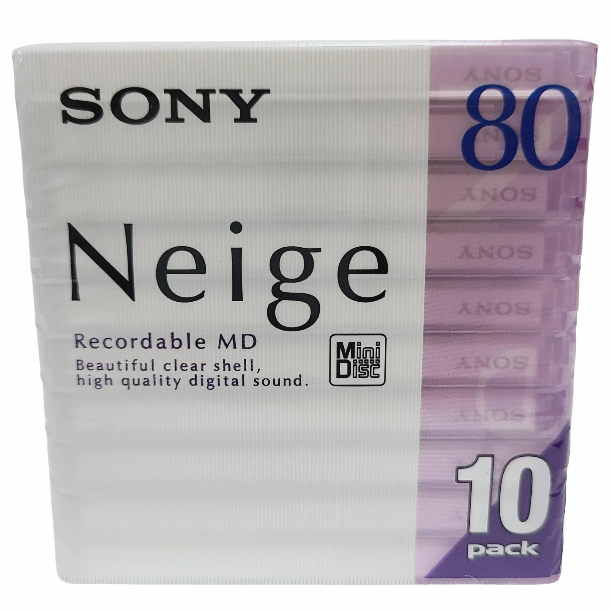Sony Neige Lot de 10 MiniDisc Vierges enregistrables de 80 Minutes