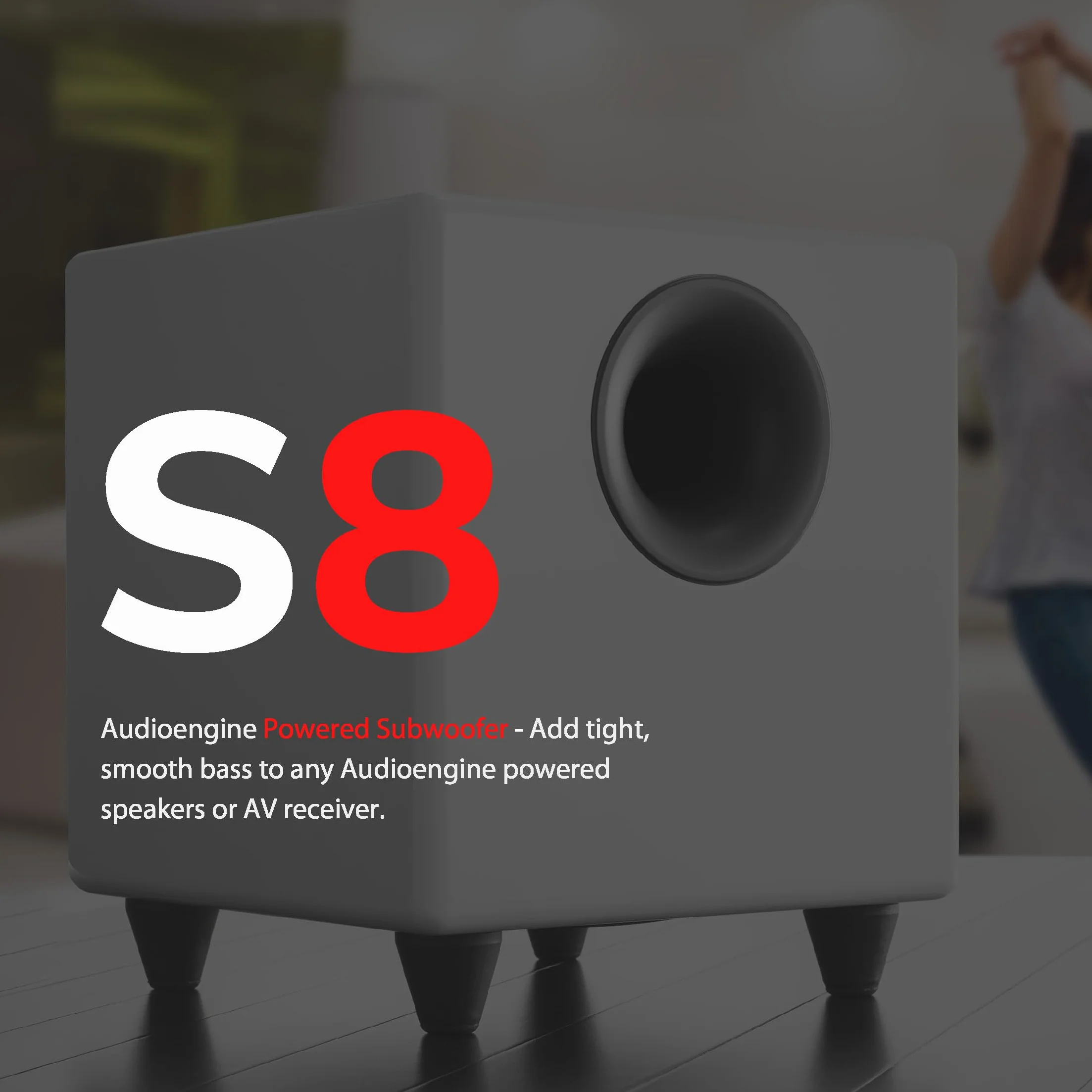 Audioengine S8 Caisson de Basses amplifié 250 W 8 Pouces