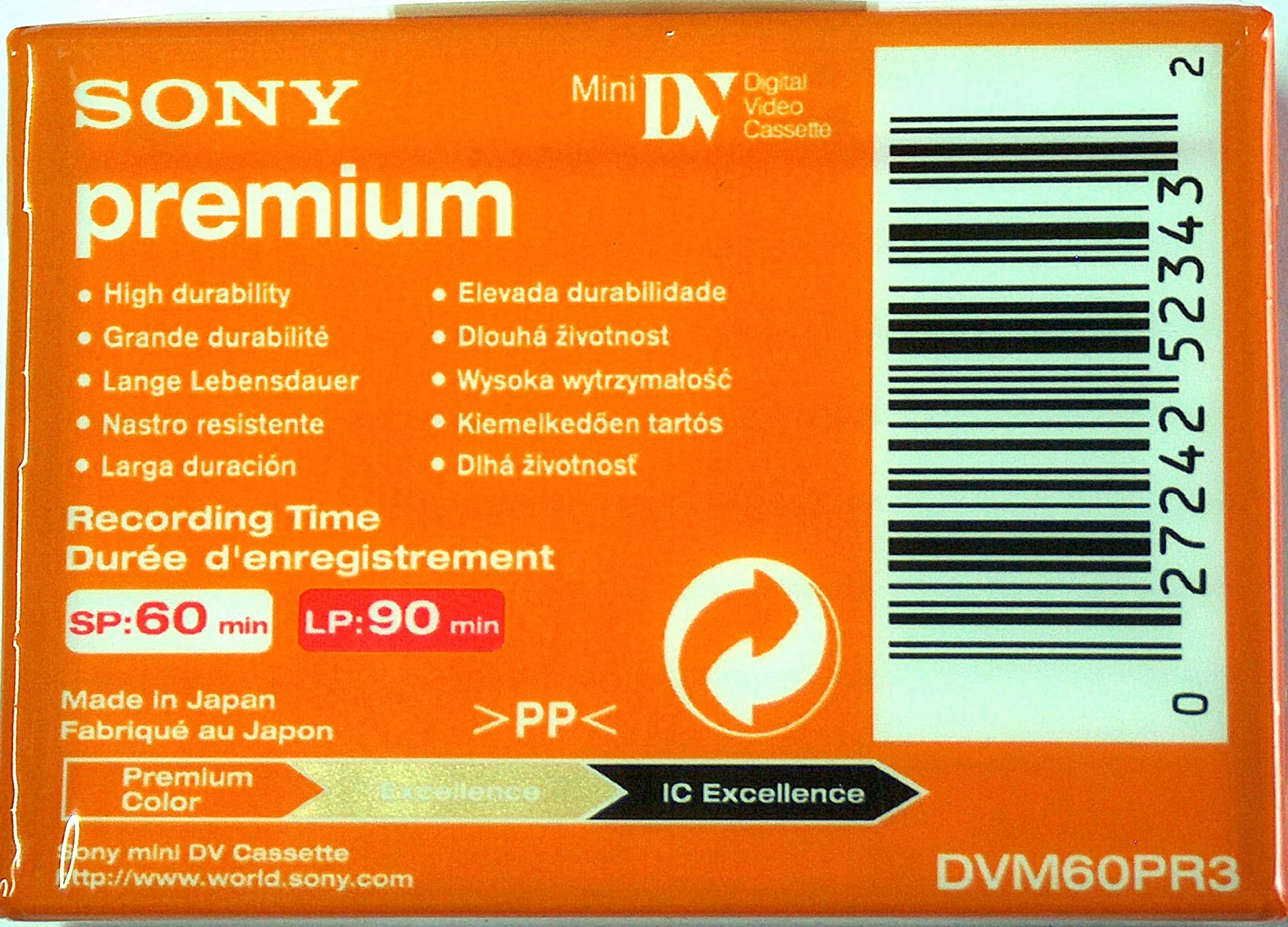 DVC Caméscope Tape 60 Min Sony Premium