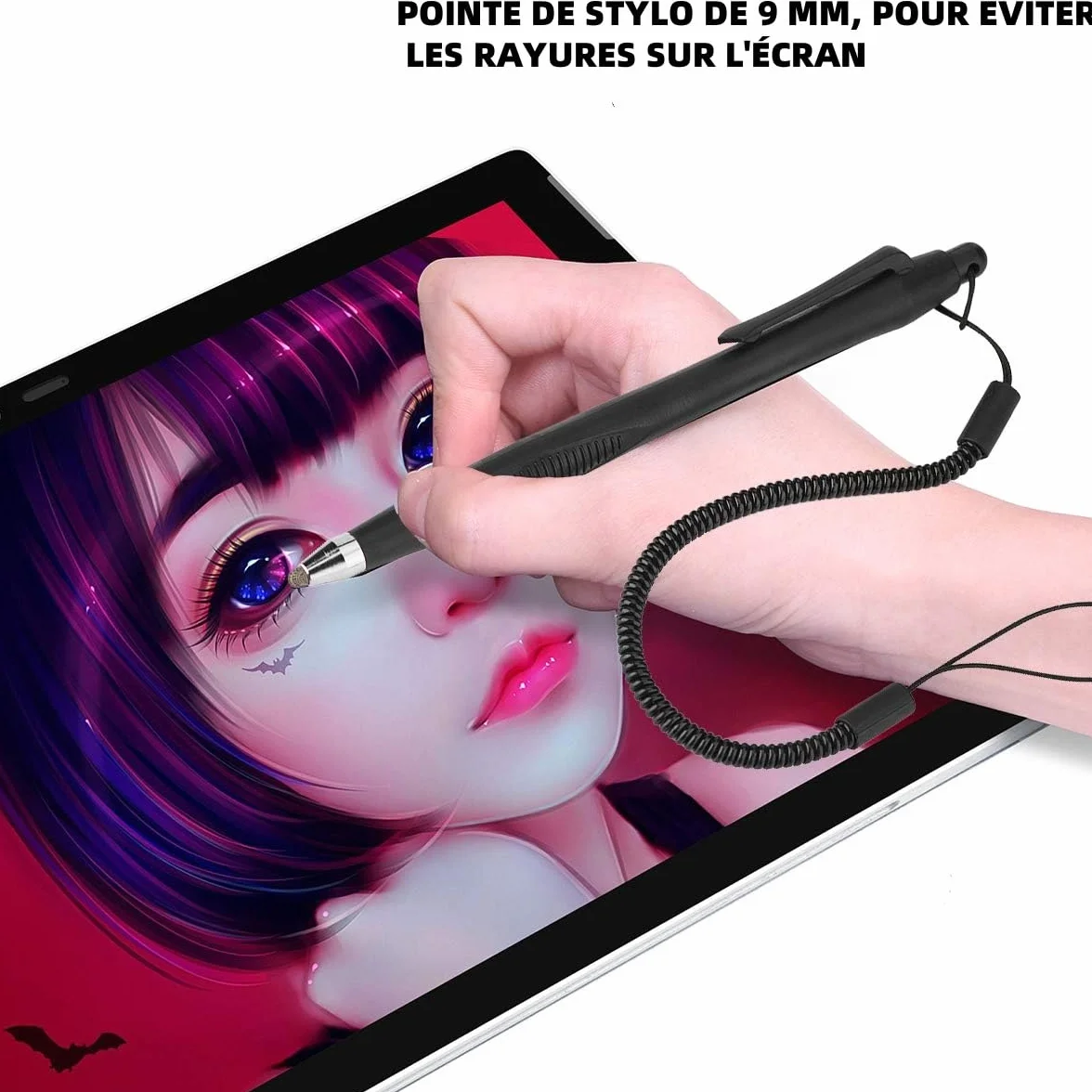 Lot de 2 Stylets rétractables pour écran Tactile Actif Noir