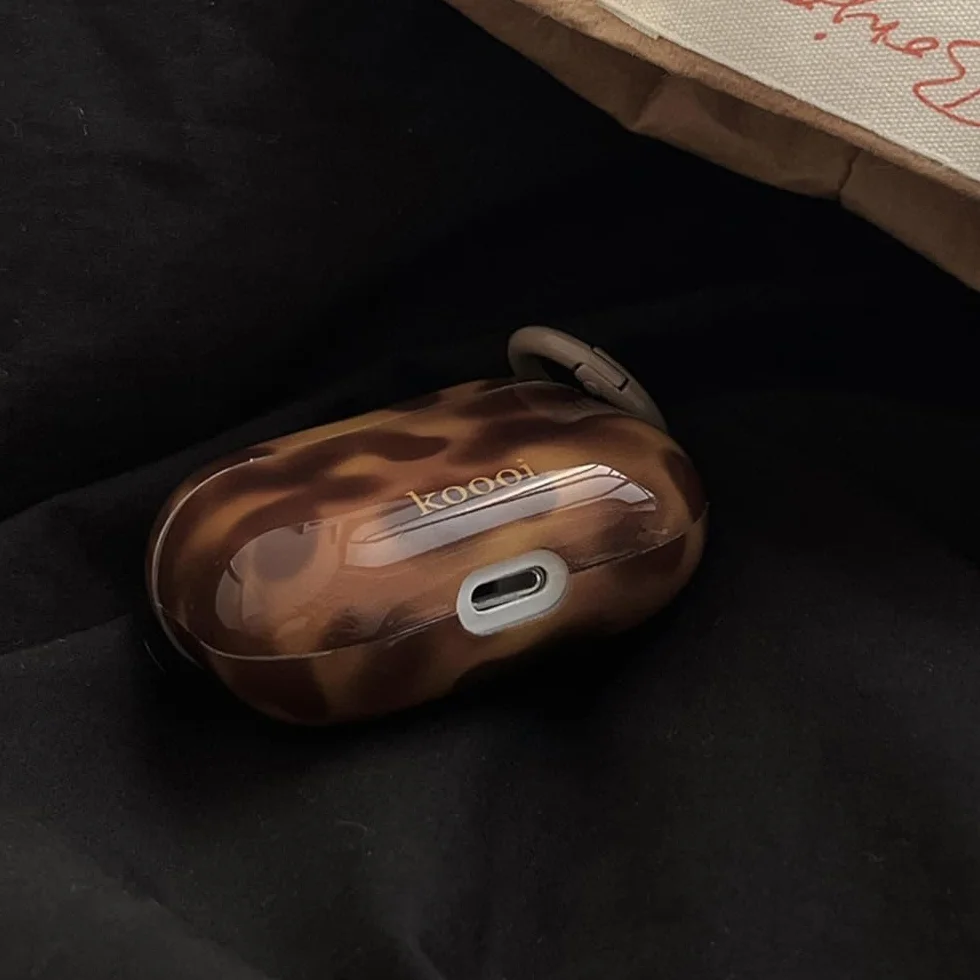 Coque AirPods 4 Génération Antichoc Kit Nettoyage Ambre Motif Brown Design Aesthetic