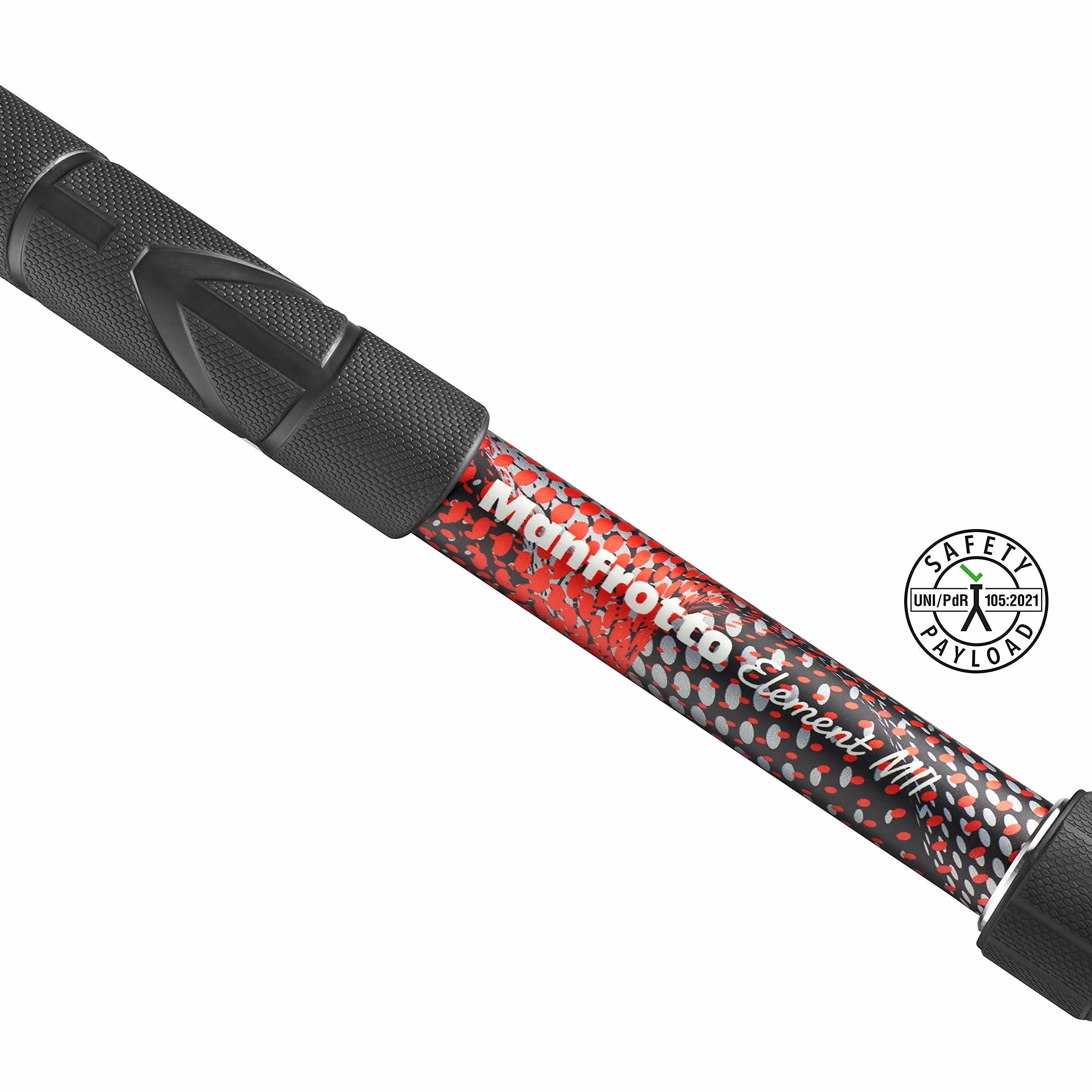 Monopode Manfrotto Element MII MMELMIIA5RD Rouge, à 5 Sections en Aluminium, avec dragonne, poignée en Caoutchouc, bagues de Serrage, Charge de 16 kg, pour Appareil Photo Compact, Hybride ou Reflex