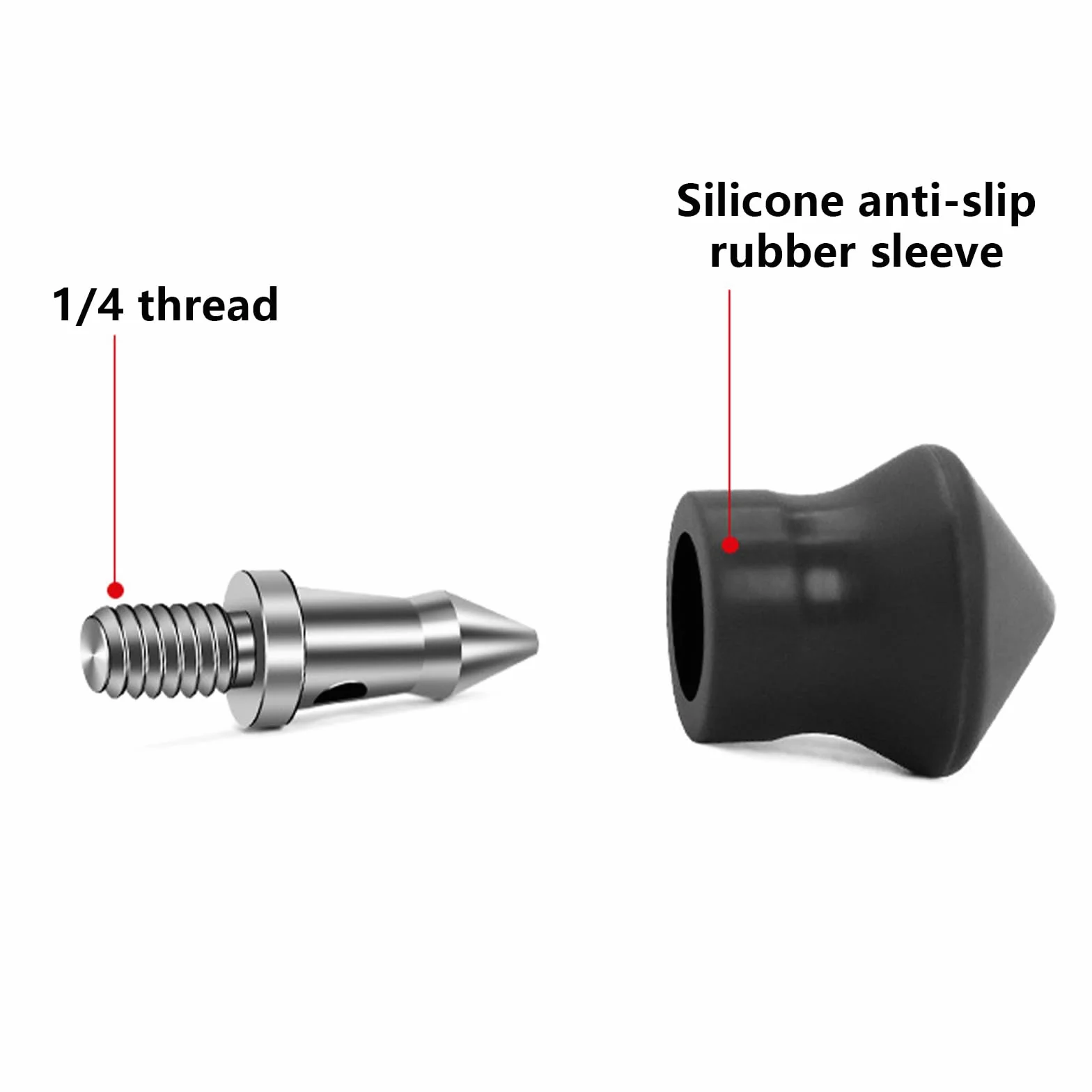 3 Pièces en Acier Inoxydable Antidérapant en Caoutchouc Pied Coussinet Pieds Pointes pour Trépied Monopode 1/4 Pouces Vis Photographie Trépied Accessoires Réglables Niveleurs De Table
