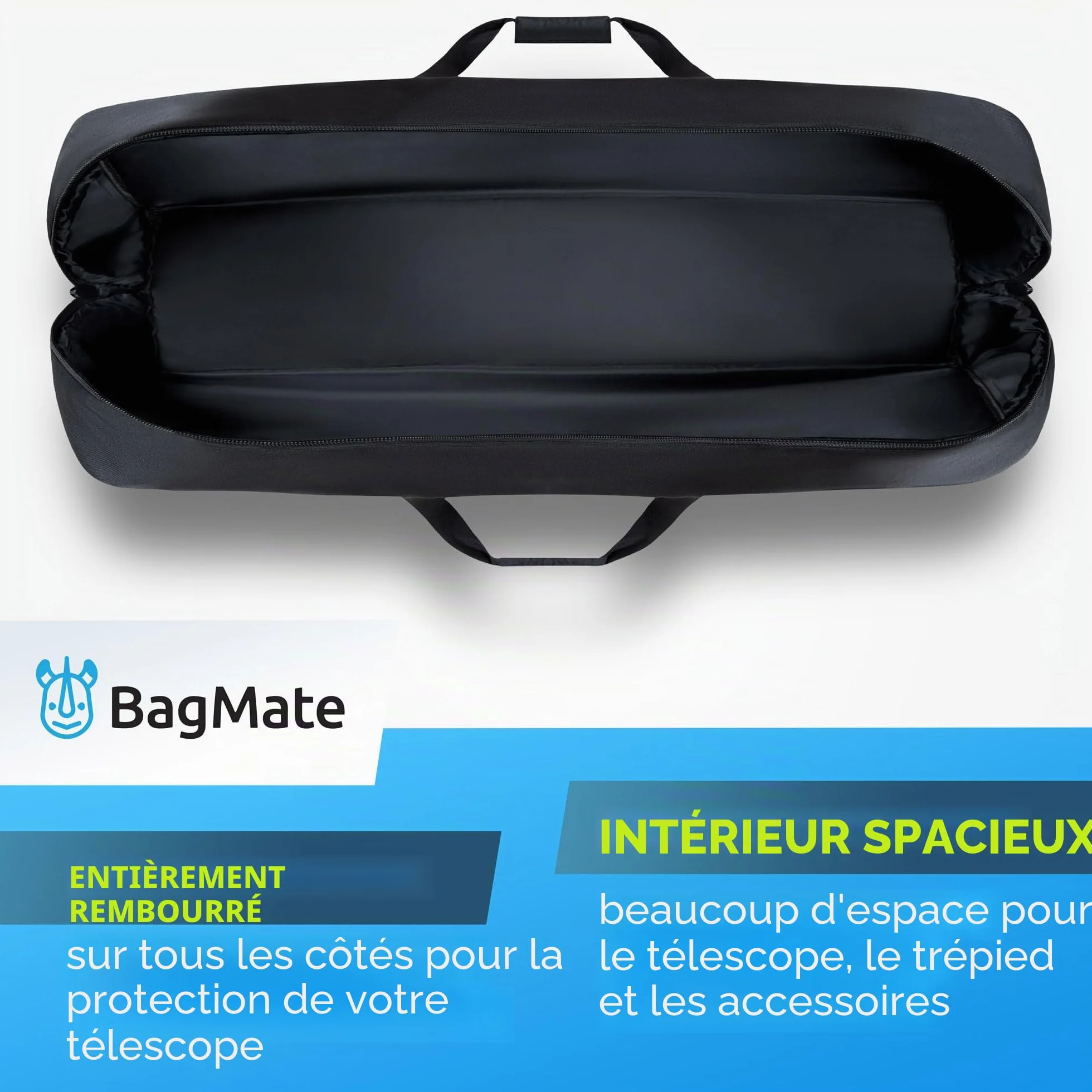 Sac de télescope Multifonctionnel - Absorbeur de Chocs - avec bandoulière réglable et Espace de Rangement supplémentaire (99 x 31 x 31 cm)
