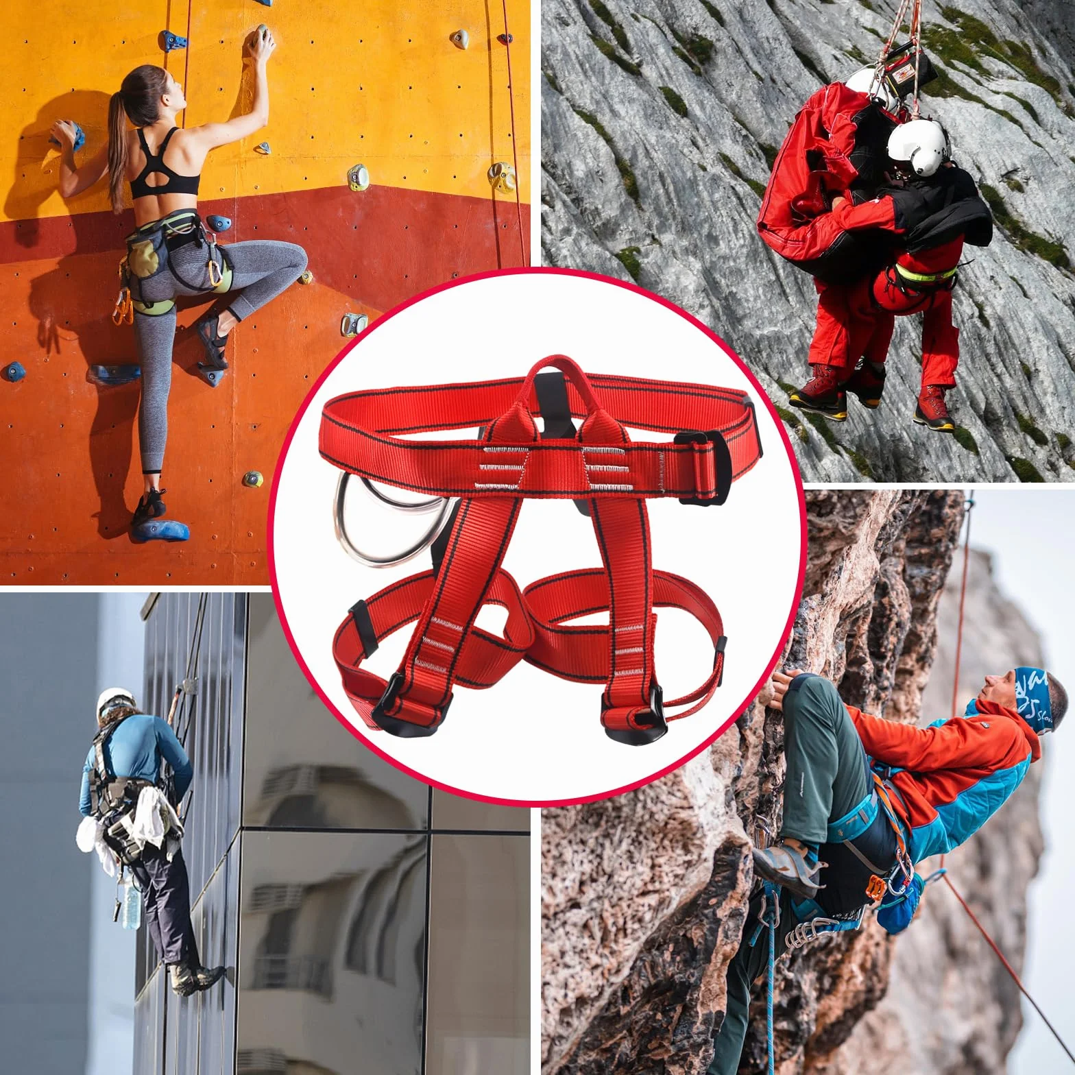 NewDoar Baudrier Escalade Certifié UIAA CE Harnais Alpinisme Descente Rappel