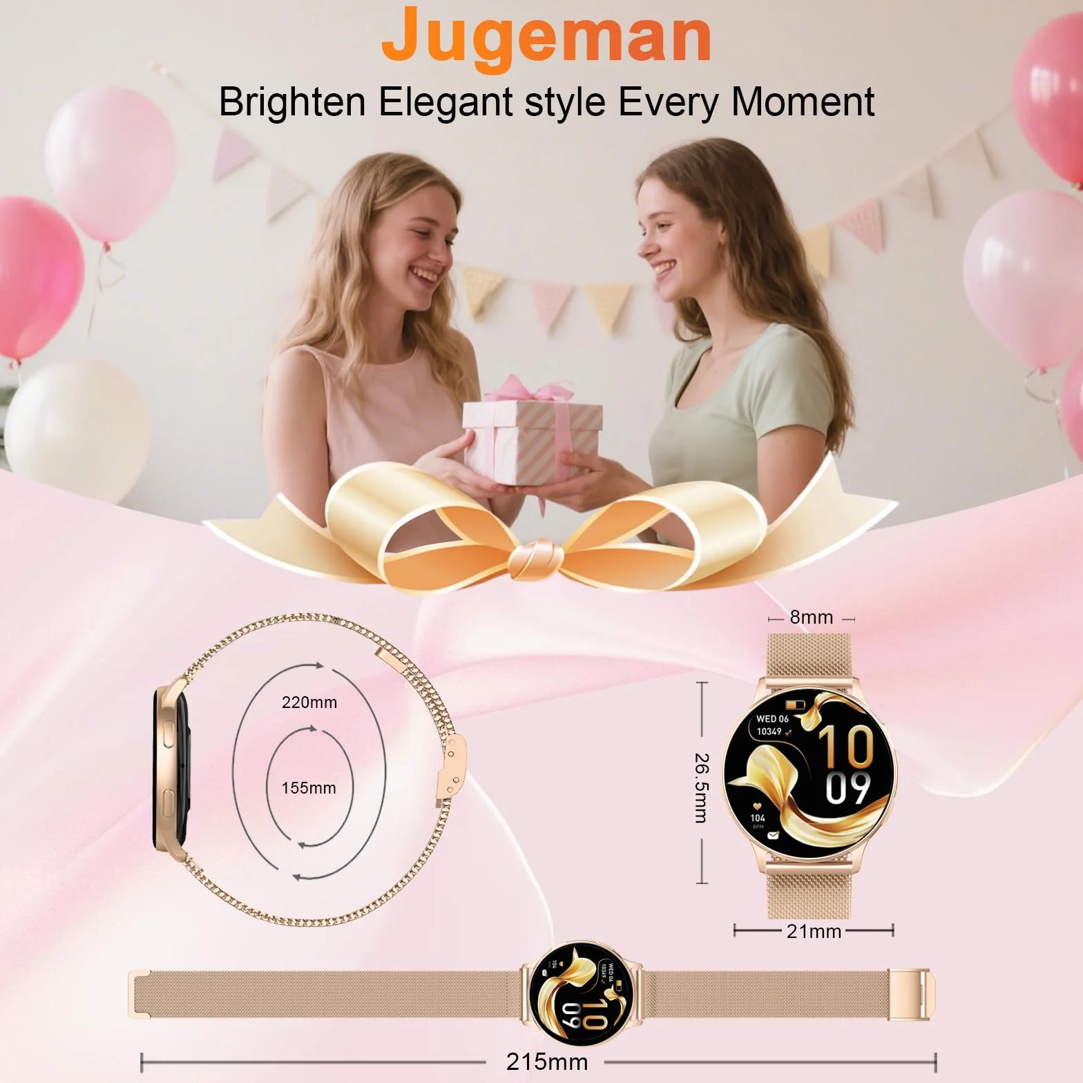 Montre Connectée Femme Appel Bluetooth 1.32" Smartwatch Fréquence Cardiaque SpO2 Sommeil 120+ Modes Sport IP68 Étanche Fitness Podomètre Compatible Android iOS