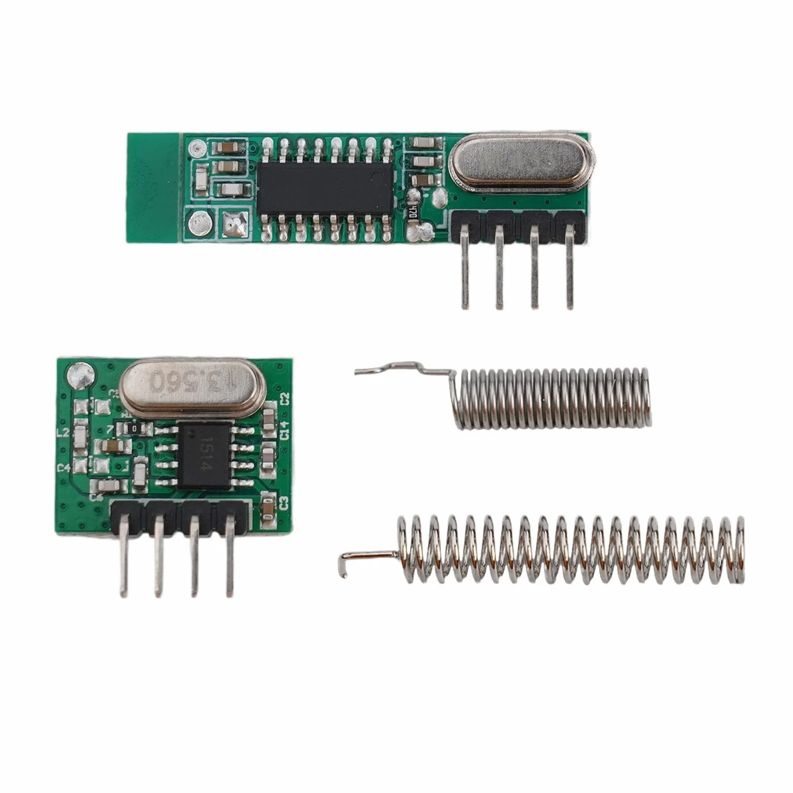 Module émetteur récepteur RF superhétérodyne 433 MHz 108 dBm Télécommande sans fil Ask OOK 30 x 9 x 1 mm vert