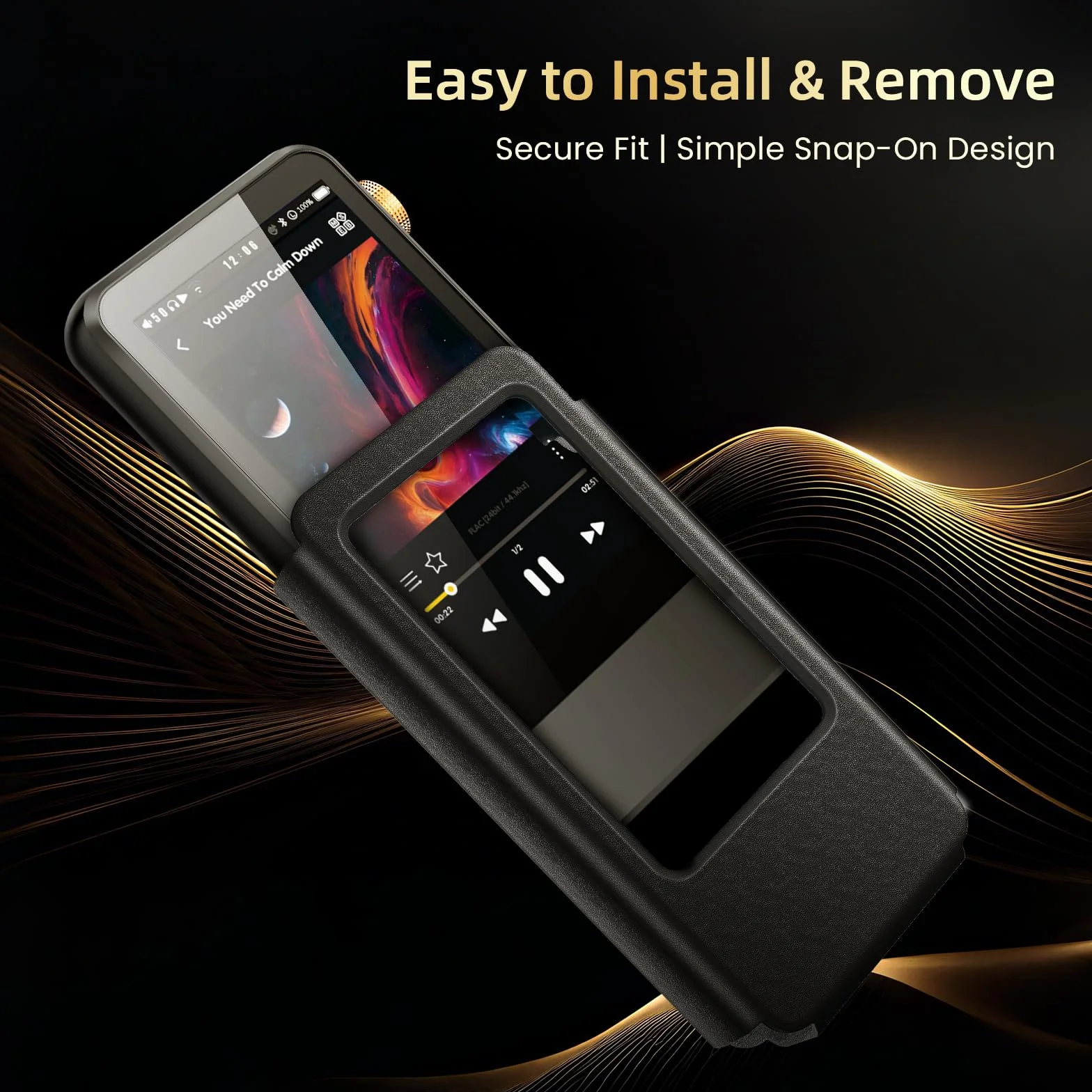 Étui de protection en cuir synthétique pour lecteur de musique Hi-Fi portable H20 Pro, résistant aux chocs et durable, noir