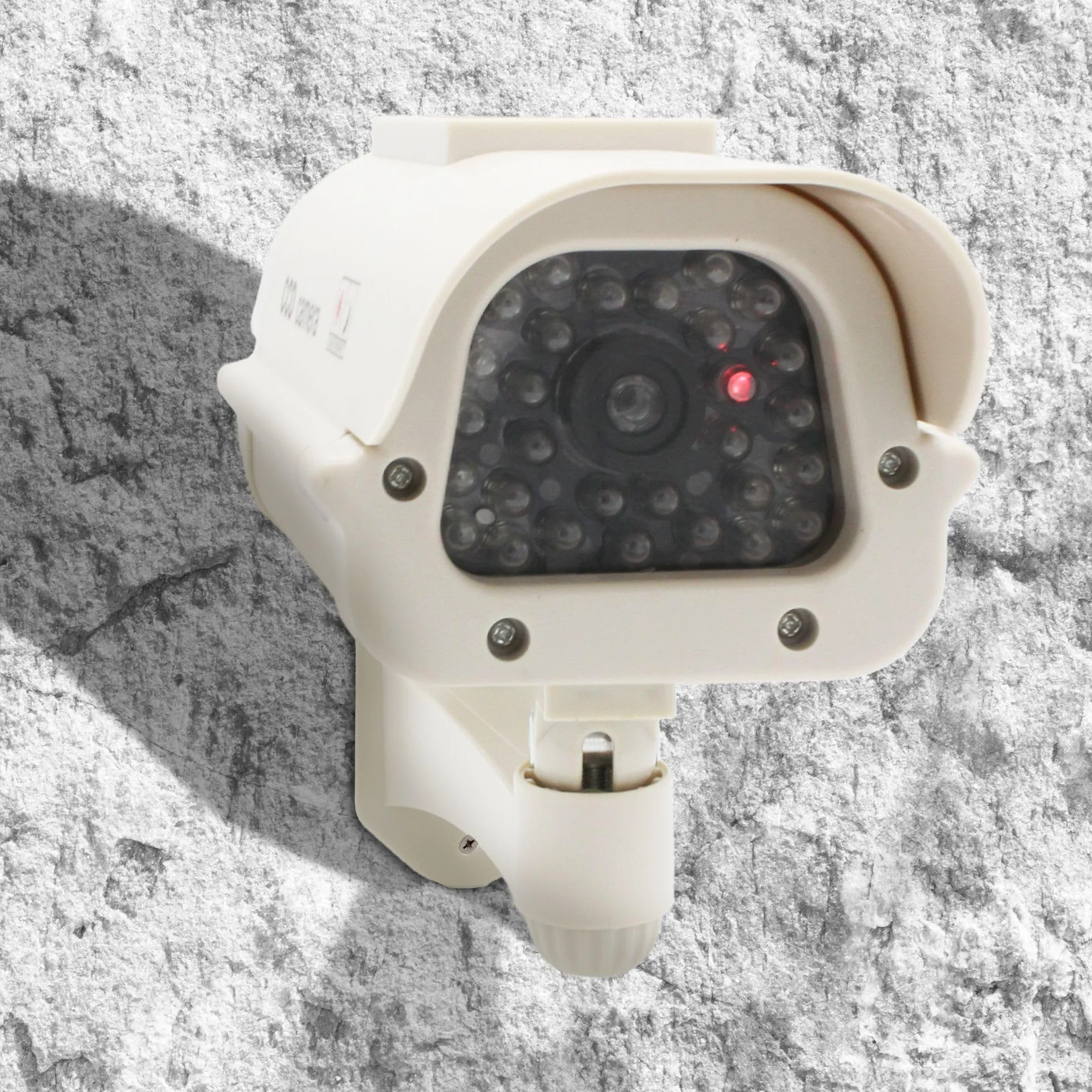 Fishtec ® Camera Factice Extérieur - Fausse Caméra de Vidéosurveillance avec LED Clignotante - Panneau Solaire - Usage Extérieur/Intérieur - Blanc