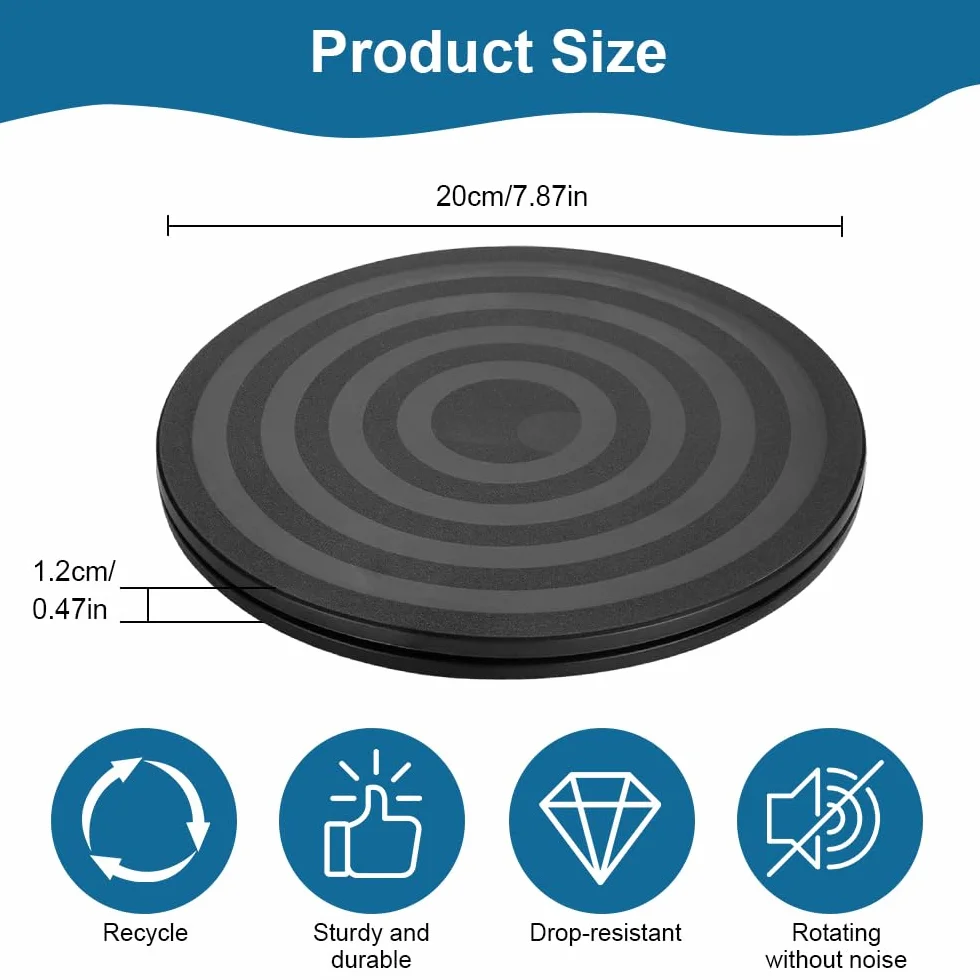 20 cm Plateau Tournant Universel, Plastique Solide Plateau Tournant à 360° Rond Manuel Billes en Acier pour Téléviseurs, Produits électroniques, Ordinateurs Portables, Artisanat