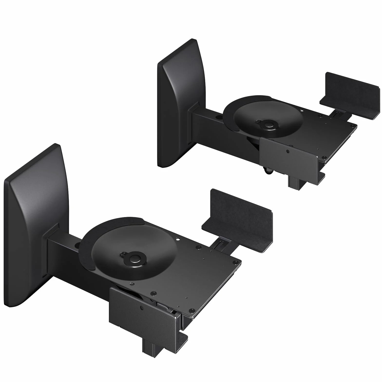 PUTORSEN Support Mural Universel pour Haut-Parleur, Support Mural pivotant et réglable pour Haut-parleurs ambiants, Peut Supporter jusqu'à 15 kg chacun, Noir