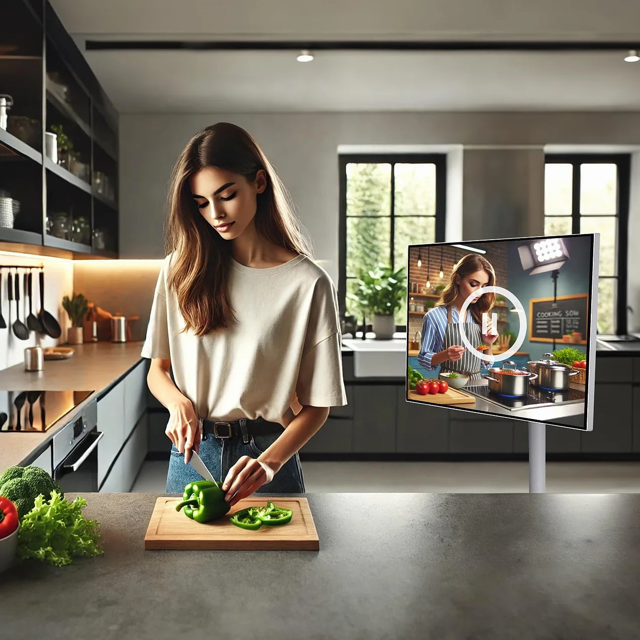 Écran nomade tactile connecté Full HD 32" avec support mobile et batterie [auvisio]