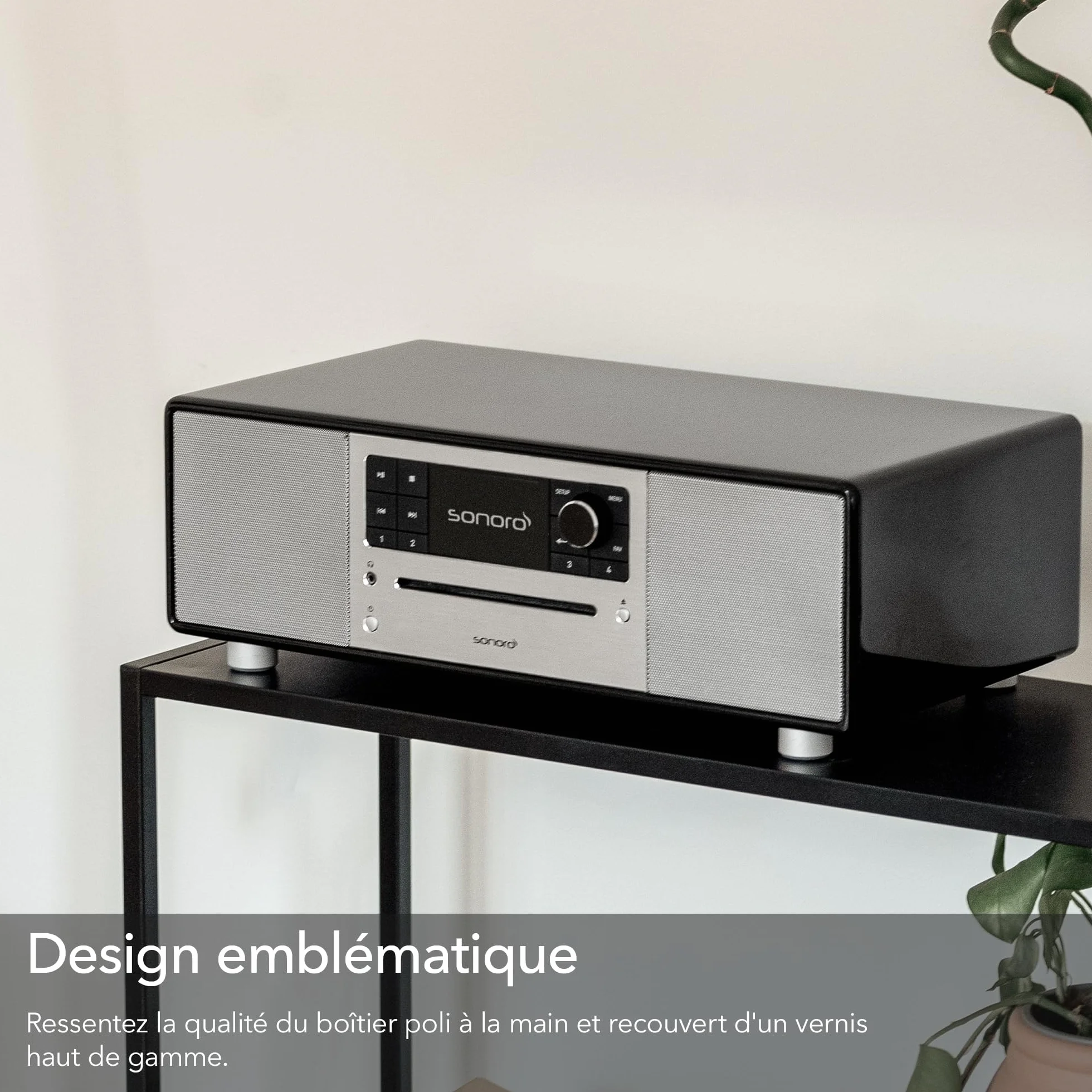 Sonoro Prestige - Système stéréo compact avec lecteur CD, Bluetooth et radio Internet (FM, WLAN, DAB Plus, Spotify, Deezer), couleur : graphite mat