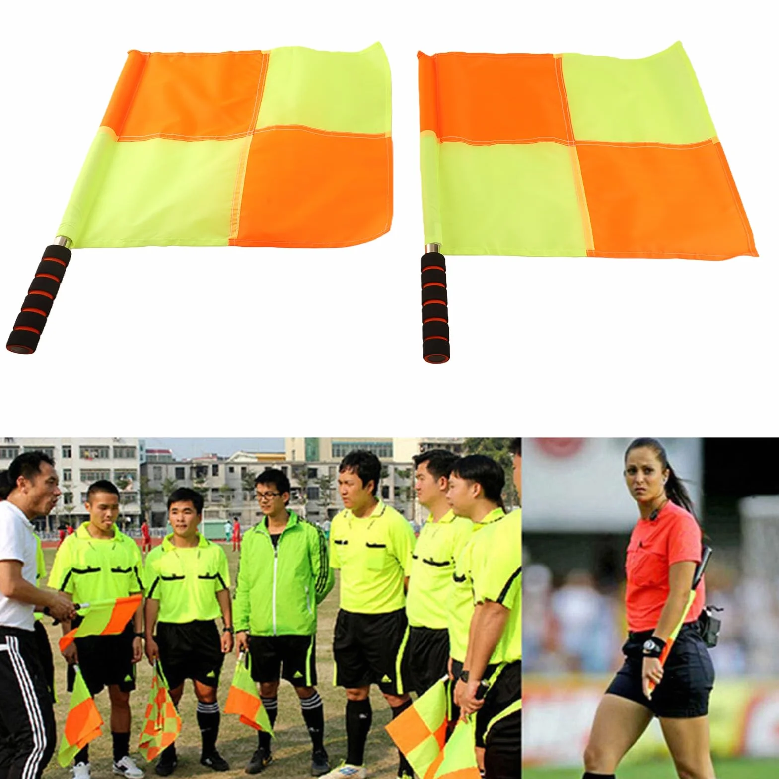Fydun Sac de drapeaux d'arbitre 2PCS avec sac de rangement pour football hockey