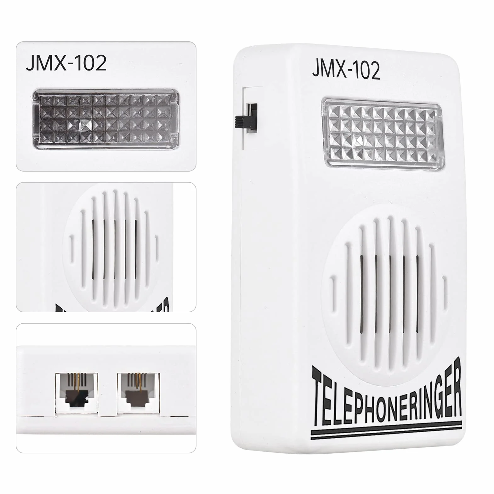 Volume Réglable Léger de Téléphone avec le Connecteur Arrière Latéral du Trou 6P2C Amplificateur de Sonneries de Téléphone avec la Lumière de Stroboscope