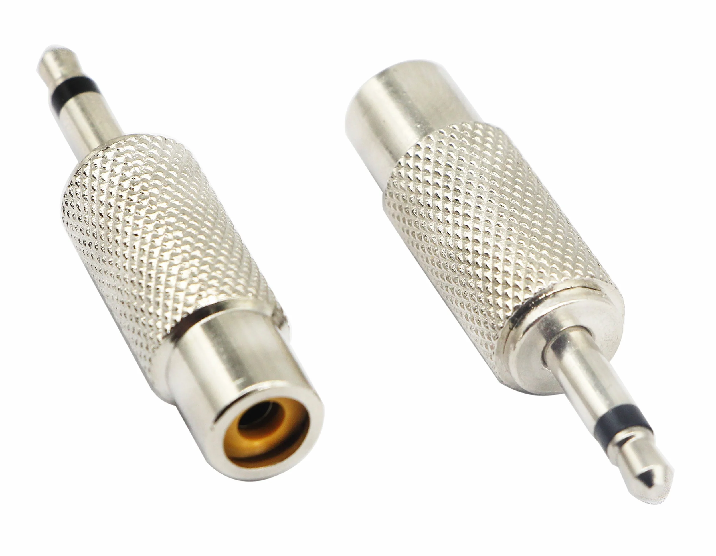 Adaptateur RCA vers 3,5mm Audio TS, connecteur 2pôles mâle vers RCA Femelle, Compatible Haut-parleurs, téléphones, mp3, Argent 2 pièces
