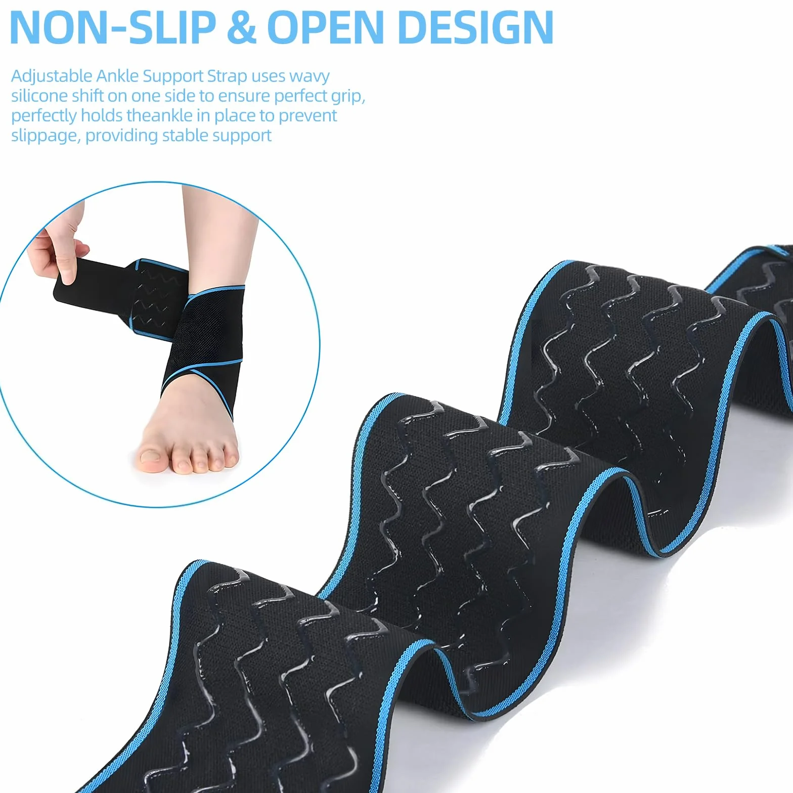 Chevillère Entorse Flexible Ultra Fine Ajustable Maintien Renforcée Unisexe Sport Bleu