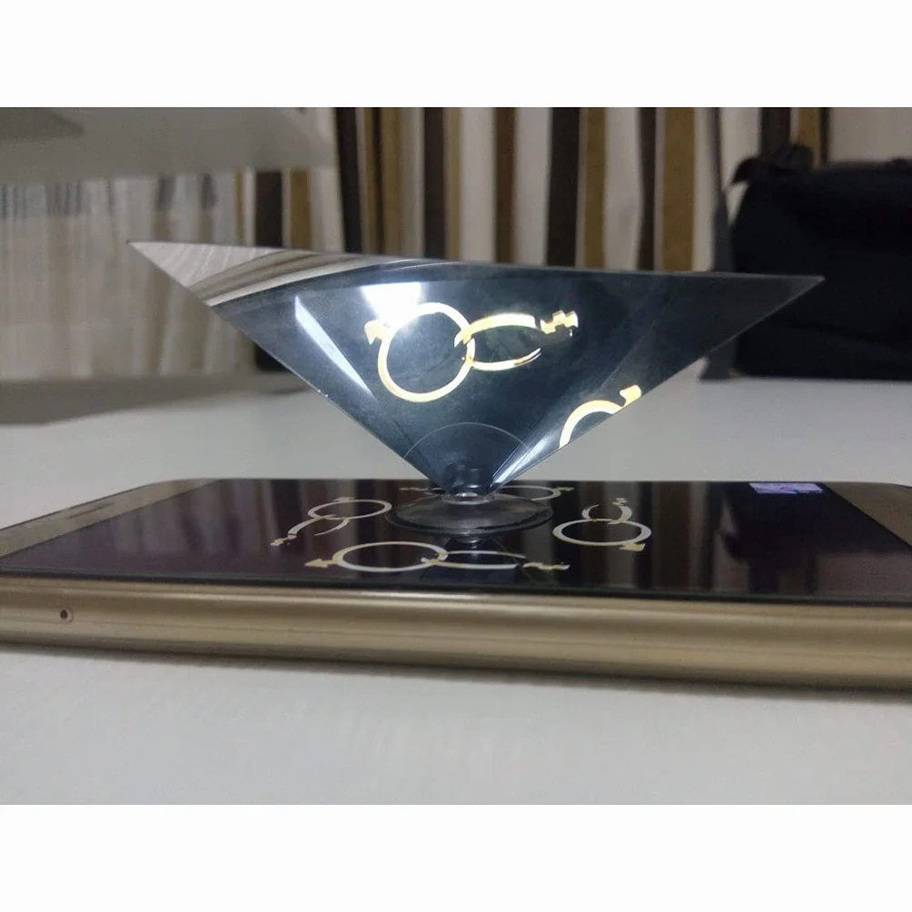 Support universel pour téléphone portable 3D hologramme pyramide Projecteur 360 degrés