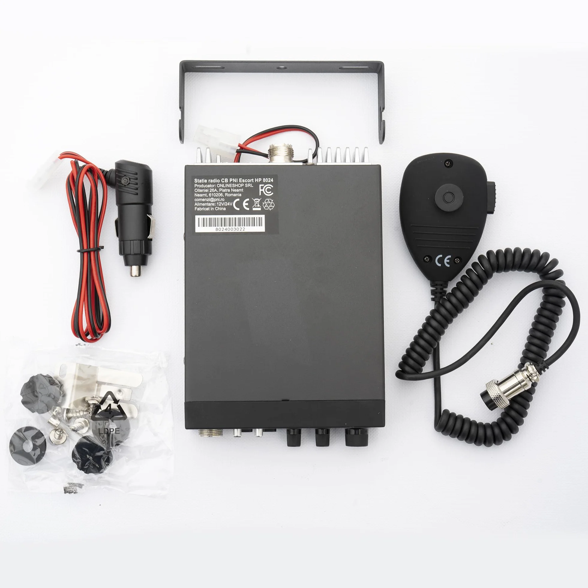 PNI Escort HP 8024 ASQ CB Radio 12V-24V 4W AM/FM