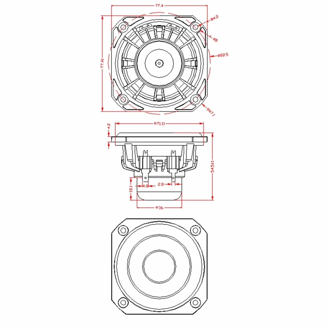 Haut-Parleur Étanche 95AF, Haut-Parleurs Auditifs de 3 Pouces avec Corne de Haute Qualité de 25W 8Ohm, Haute Fidélité.