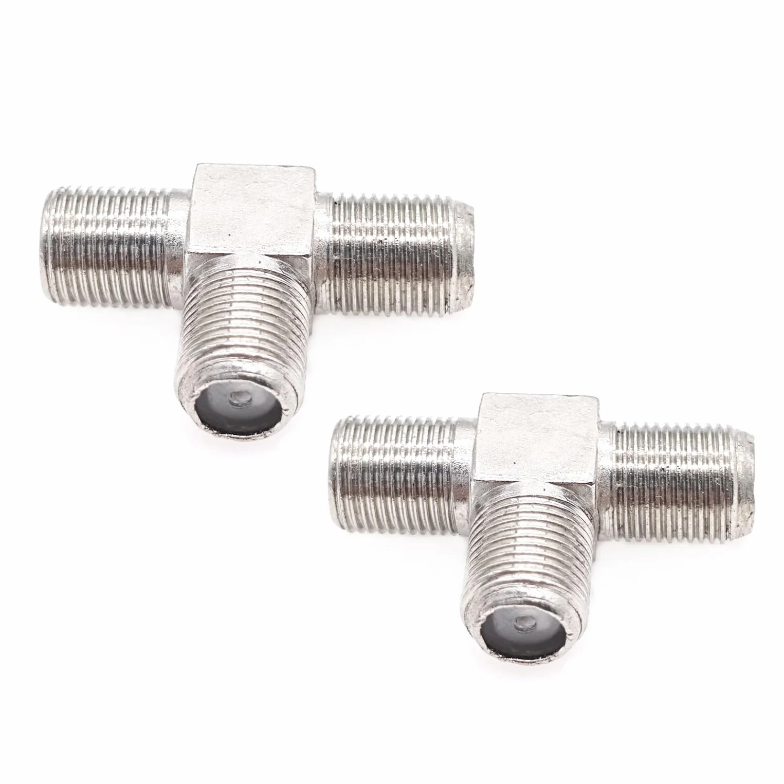 JZK 2x connecteurs répartiteurs en T type F à 3 voies adaptateur répartiteur coaxial TV satellite F femelle vers double femelle, combinateur d'antenne TV 75 ohms pour câble, modem, récepteur satellite