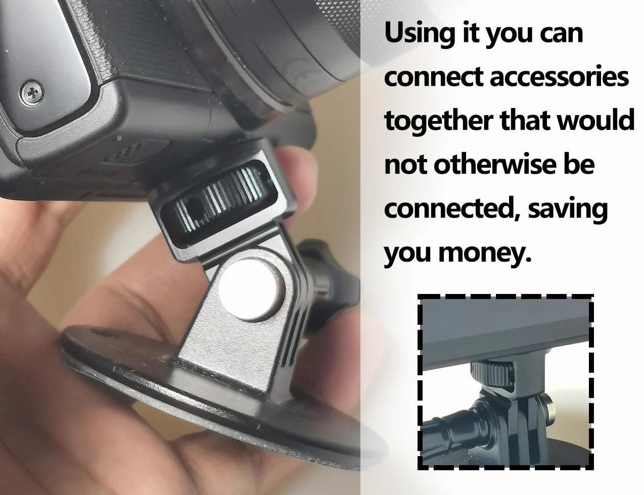KAPSING 1/4 inch Rotation 360° Tripod Mount Thread Adapter Camera Accessories Compatible with Gopro Helmet Mount Motorcycle Compatible with Insta 360 x2 x3 and Other Action Cameras