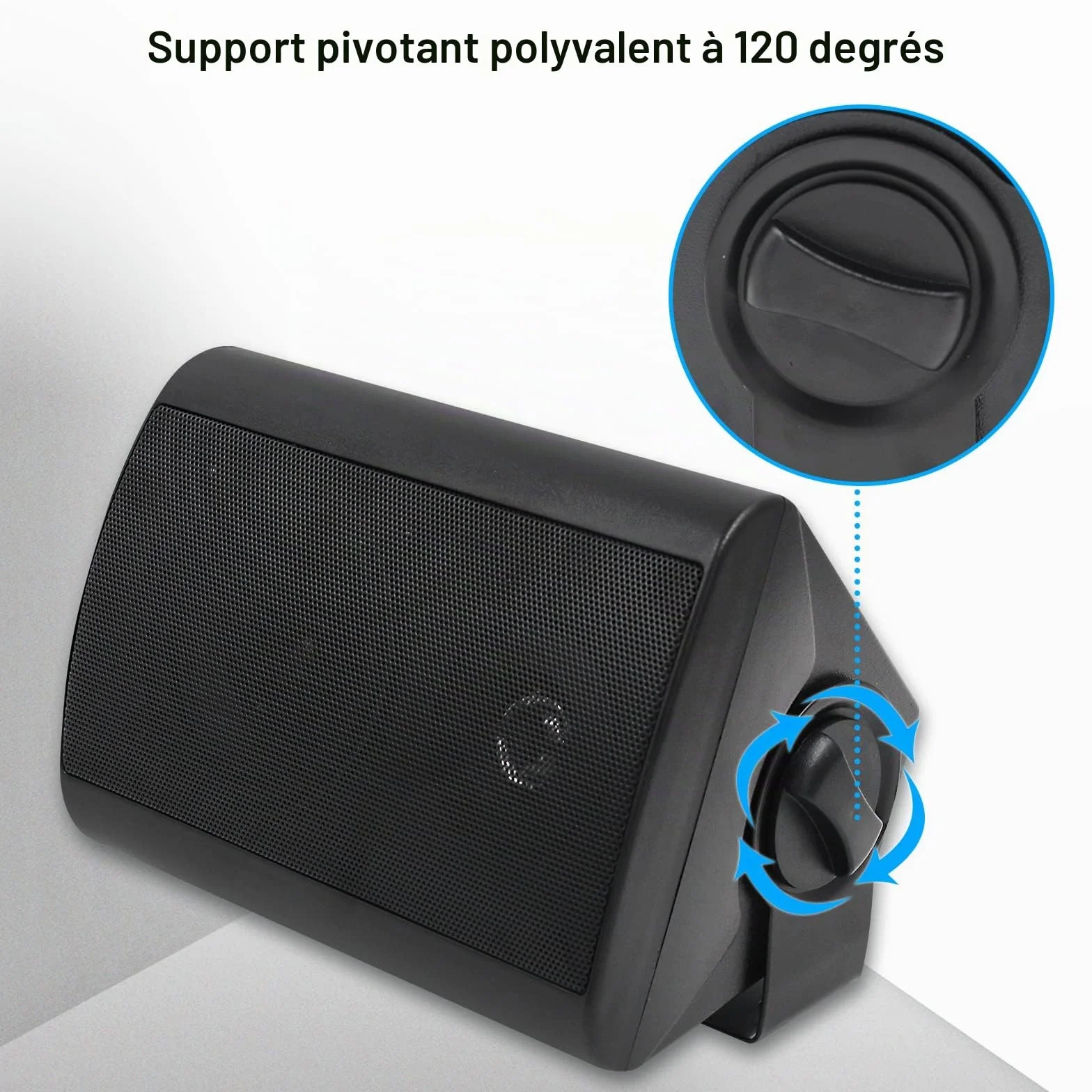 Herdio Etanche Enceintes d'extérieur 4 Pouces avec 400 Watts de Basses puissantes, Couverture sonore stéréo à Large Plage, durabilité par Tous Les Temps (2 Paires, Noir)