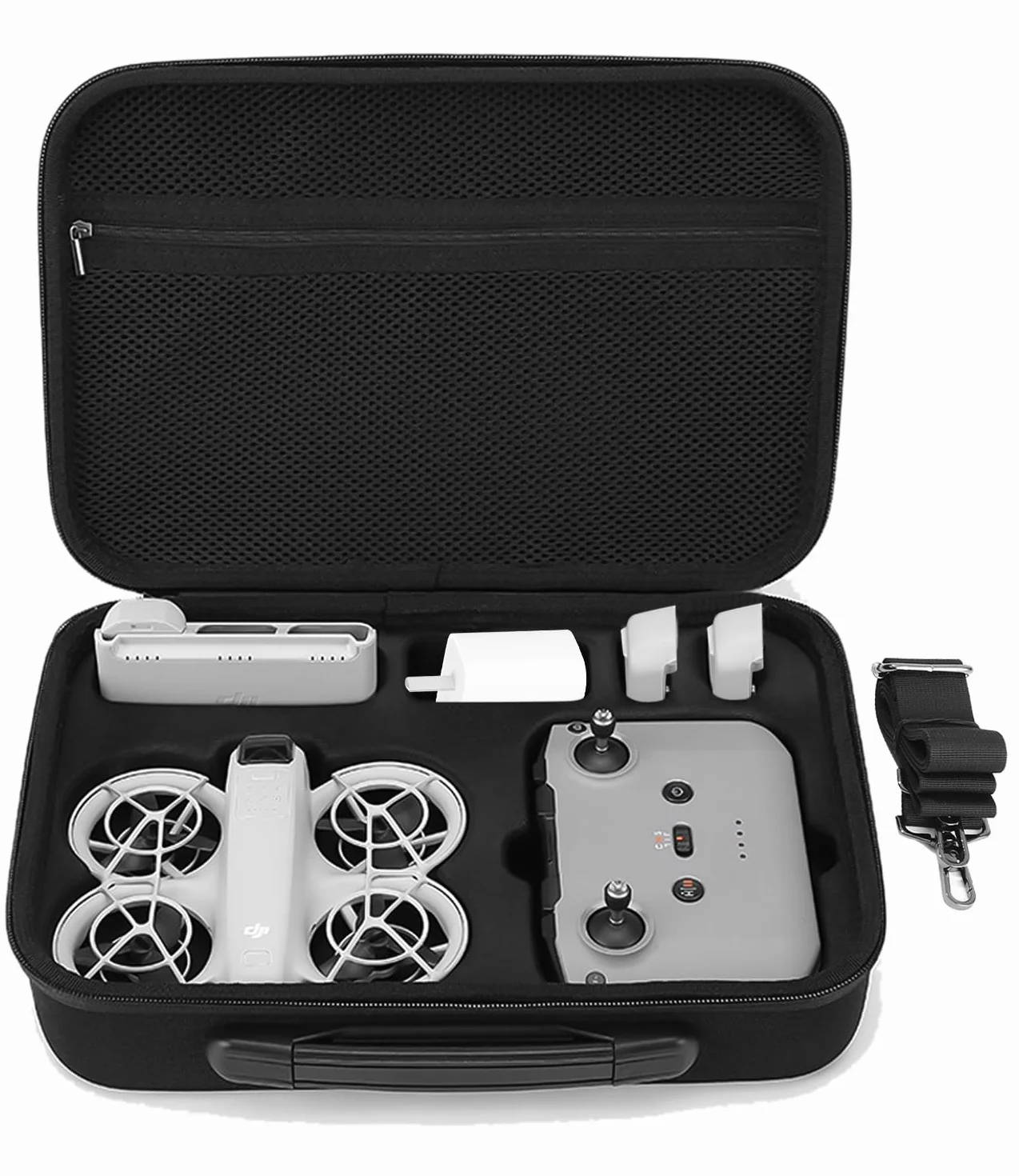 Sac de Rangement DJI Neo, Étui de Transport Rigide pour DJI Neo, Radiocommande RC-N3 et Accessoires, Noir
