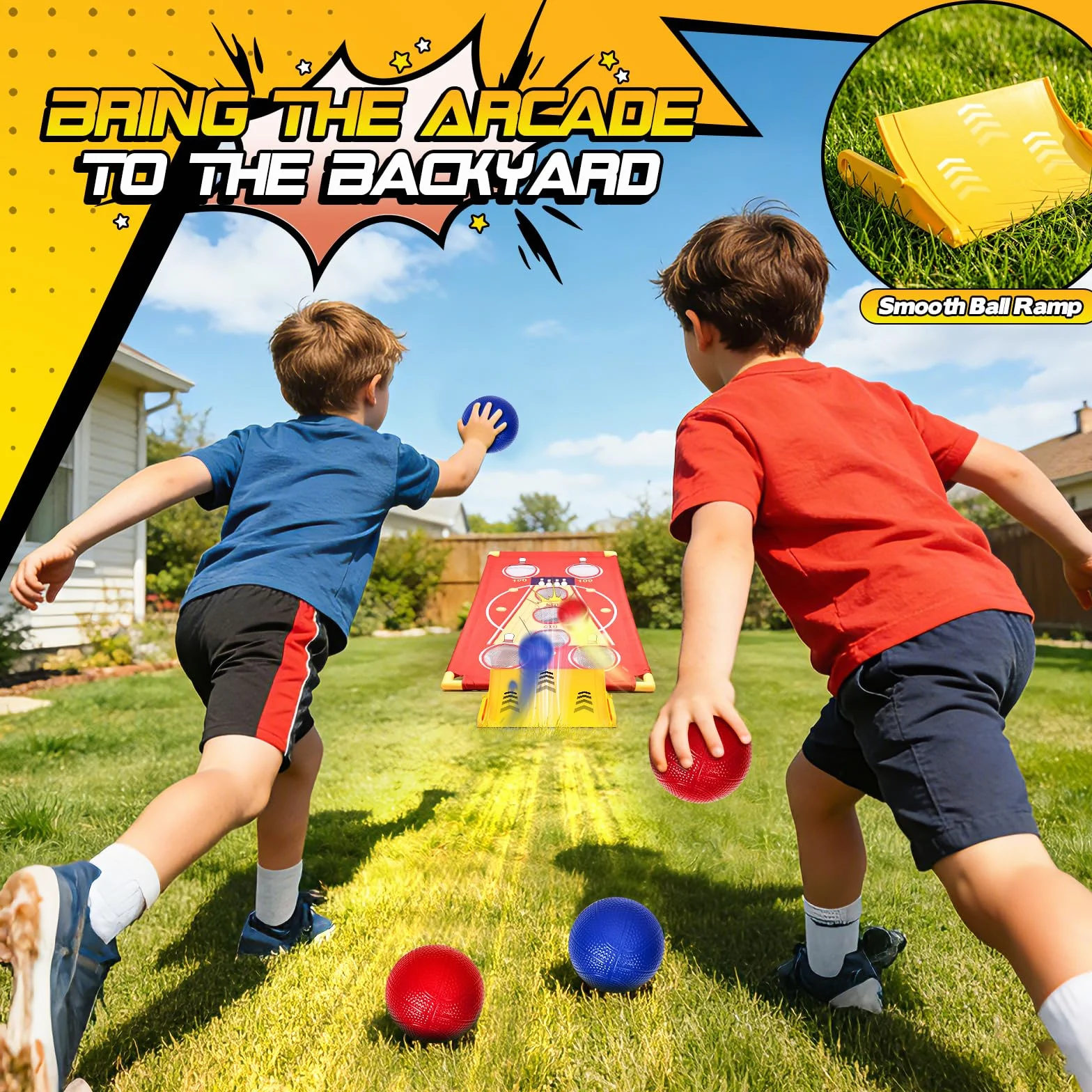 Jeu de Lancer 3 en 1 Cornhole, Lancer de Sacs & Balles, Arcade Roll and Score, Jeu d'Extérieur