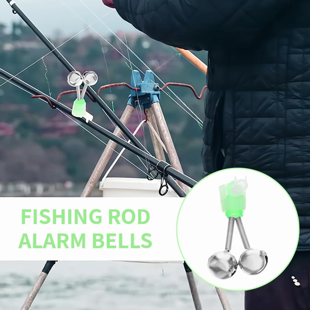 Cloche à poisson Alarme Canne à pêche Double cloche avec Lumière Pêche de nuit