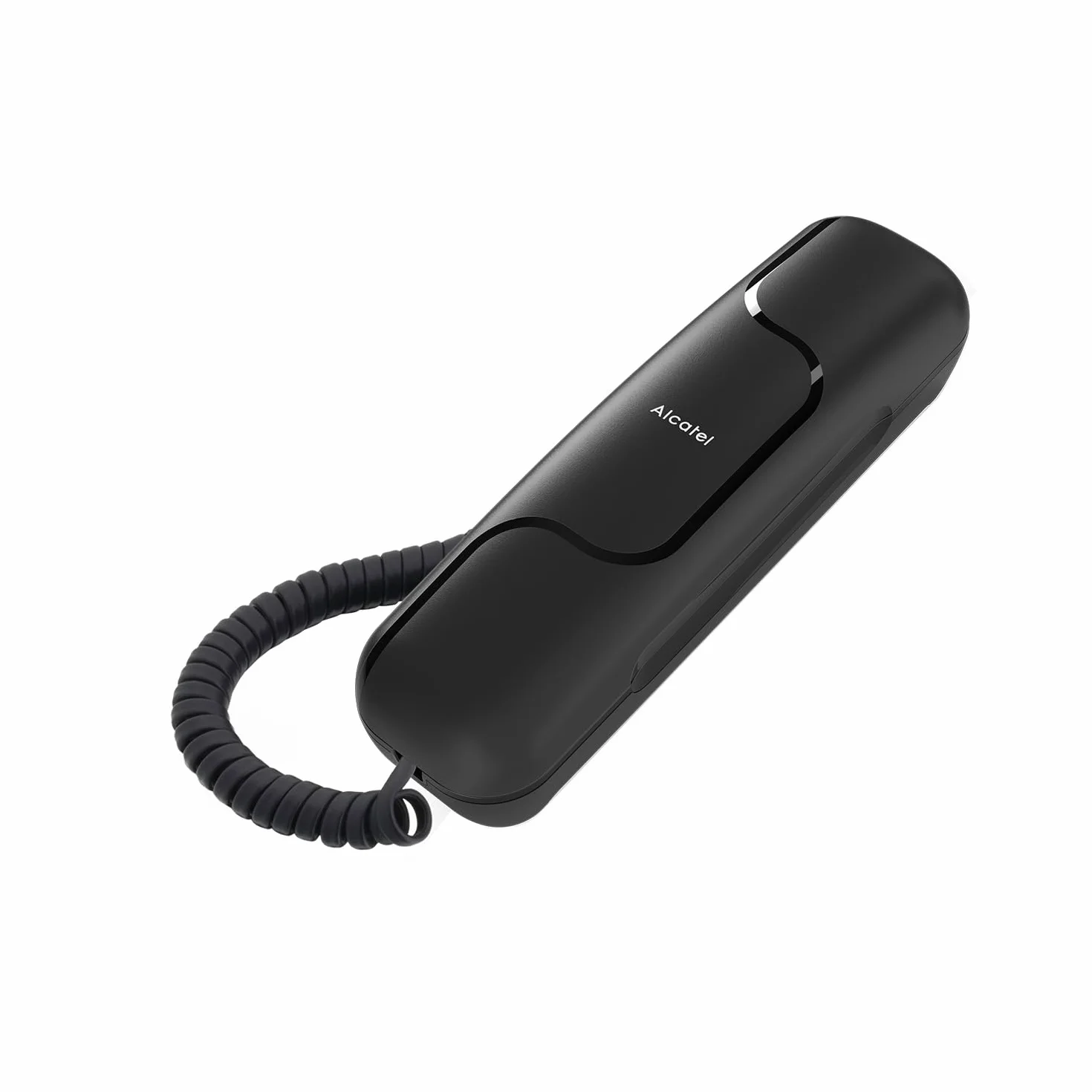 ALCATEL T06 - Téléphone Fixe Filaire - Design Ultra Compact - Fixation Murale - Touche Rappel - Noir
