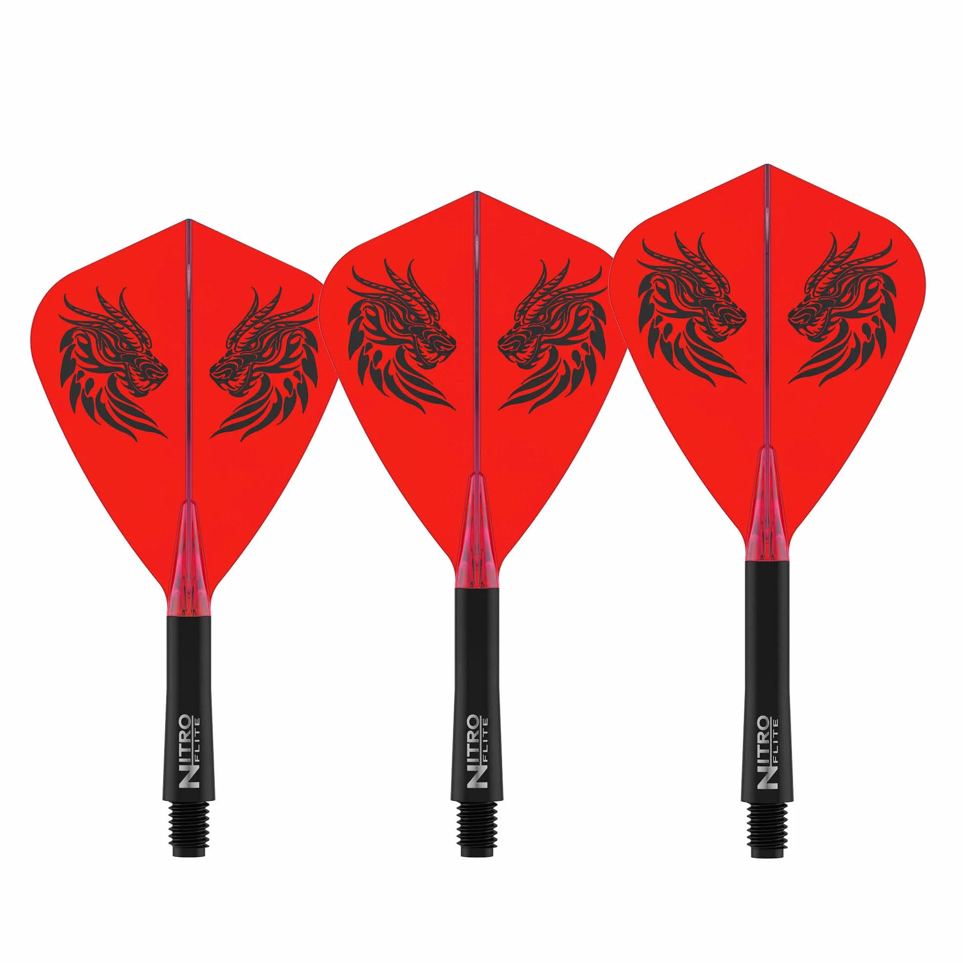 RED DRAGON Fléchettes Nitro Flite Système Flight & Shaft Intégré Jonny Clayton The Ferret Noir Orange Moyenne