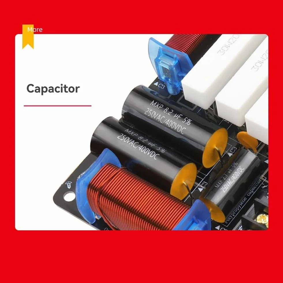 pour Haut-Parleur 3 Voies de 8 Pouces, 10 Pouces et 12 Pouces, 1 Tweeter, 1 Médium, 1 Haut-Parleur de Basse, Filtre Passe-Bas 600W 4Ohm/8Ohm.
