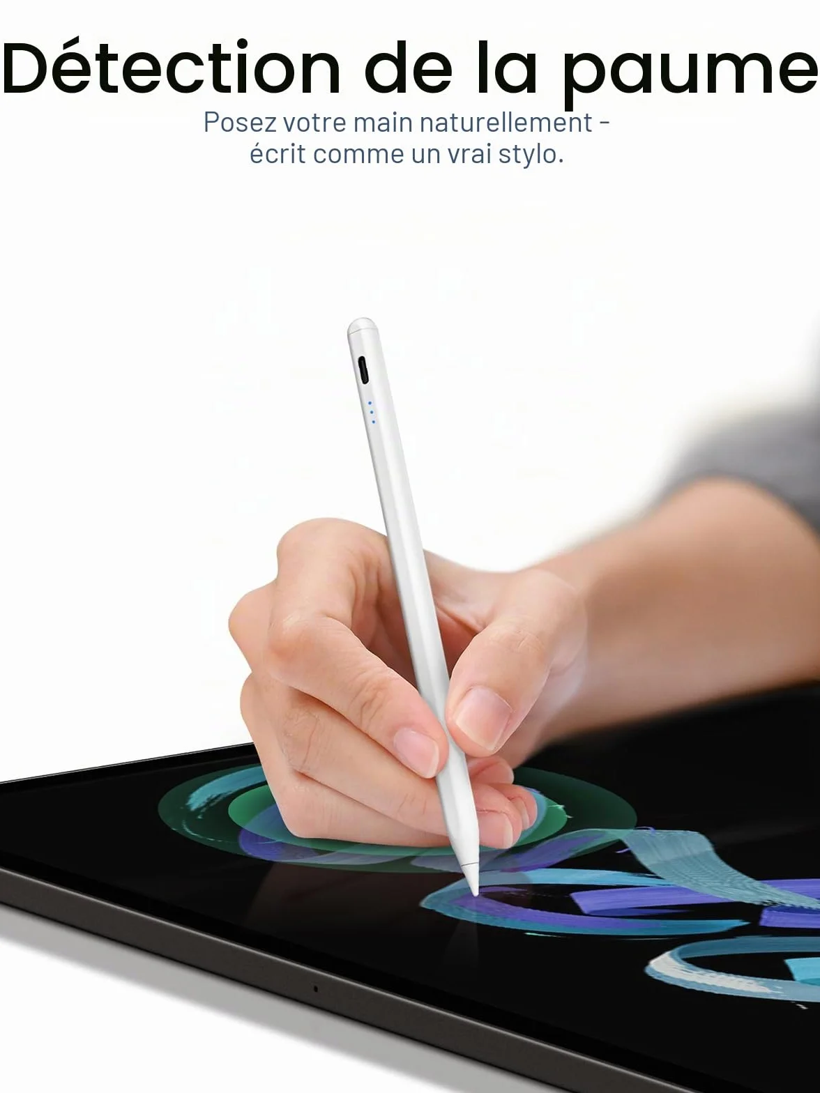 KEEPRO Stylet pour iPad 2018-2026, Charge Rapide Rejet Paume Détection Inclinaison sans Bluetooth, Compatible iPad 11/10/9/8/7/6/A16, Mini 7/6/5, Air M4/M3/M2 11"/13"/5/4/3, Pro M5/M4 13"/12.9″/11″