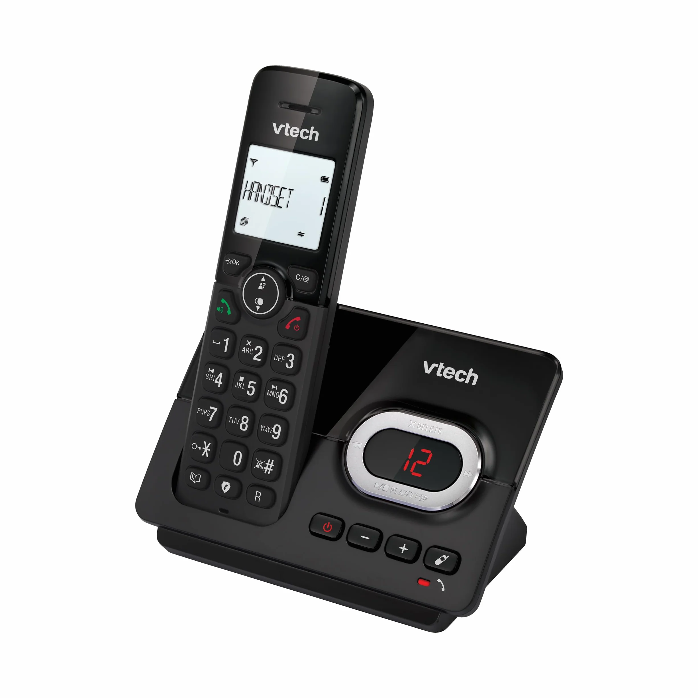 VTech CS2050 Téléphone sans Fil avec Répondeur, Mode Eco+, Blocage d'Appel, Mains Libres, Grosses Touches, Noir