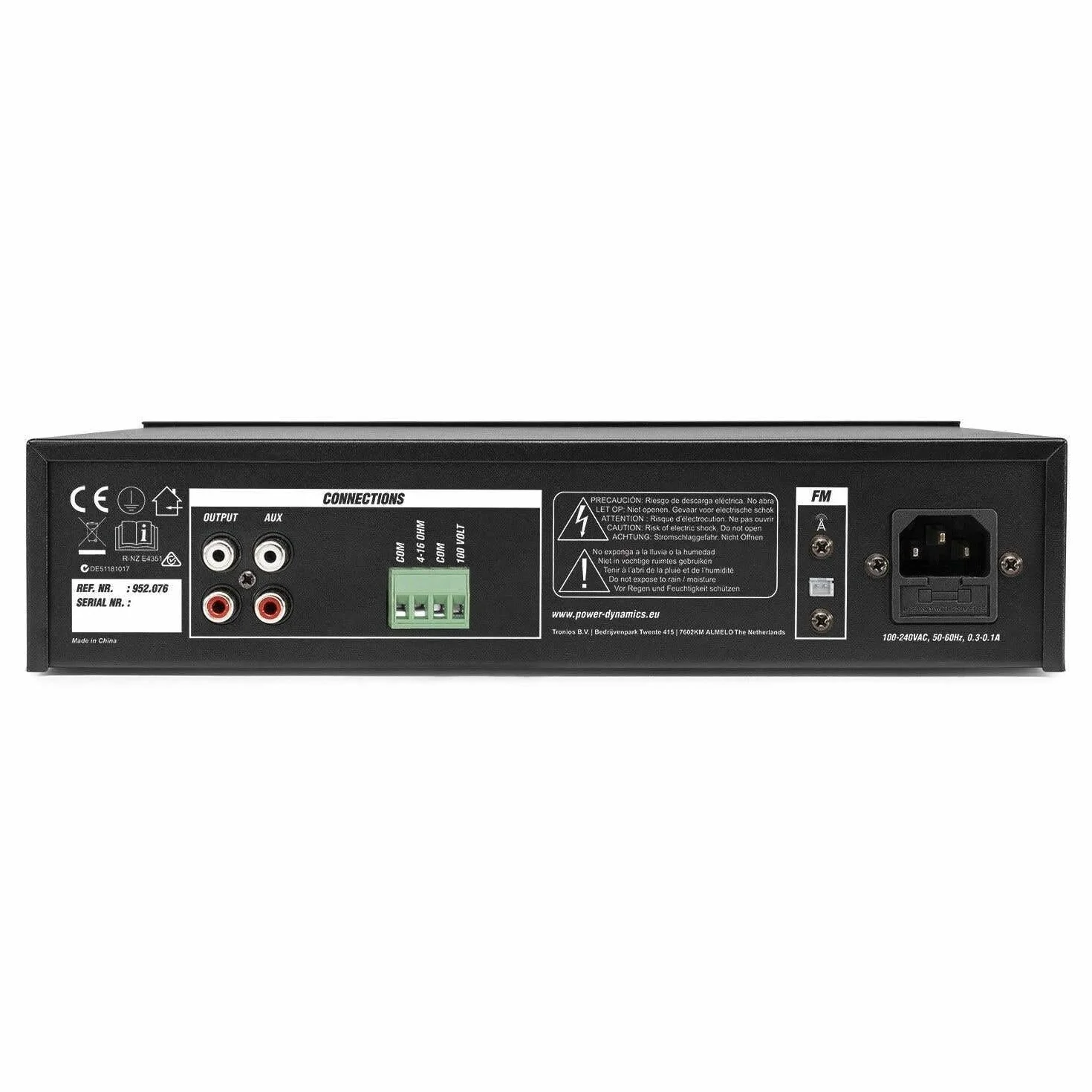 Power Dynamics Système Audio 100V avec Haut-Parleurs de Plafond CSPB5 et Amplificateur PDM25 Bluetooth FM USB Câble 50m