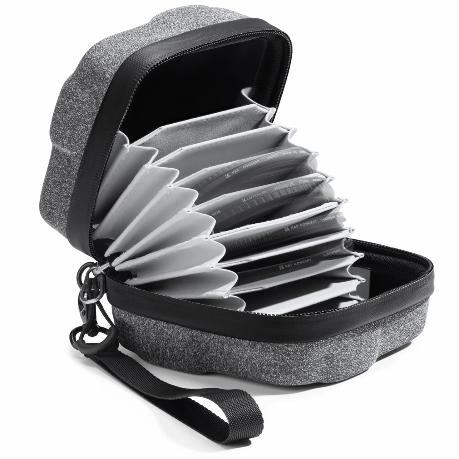 K&F CONCEPT 10 Poche Etui pour Filtre Protecteur, EVA Antiurto Doublure de Protection pour Filtres UV CPL ND