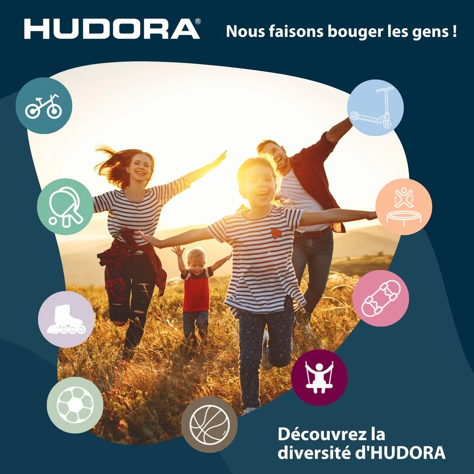 HUDORA Patins à roulettes Mia/Leon réglables en 4 Tailles Enfants Adultes