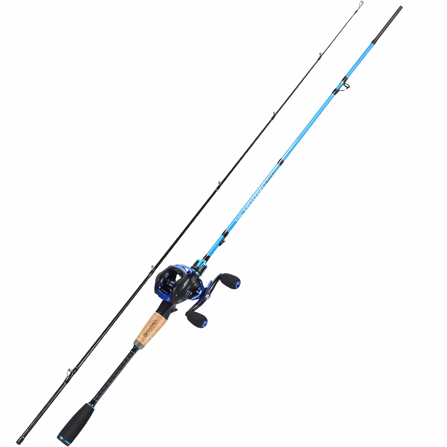 Sougayilang Canne à pêche et moulinet 1,8 m 2,1 m MH 2 sections