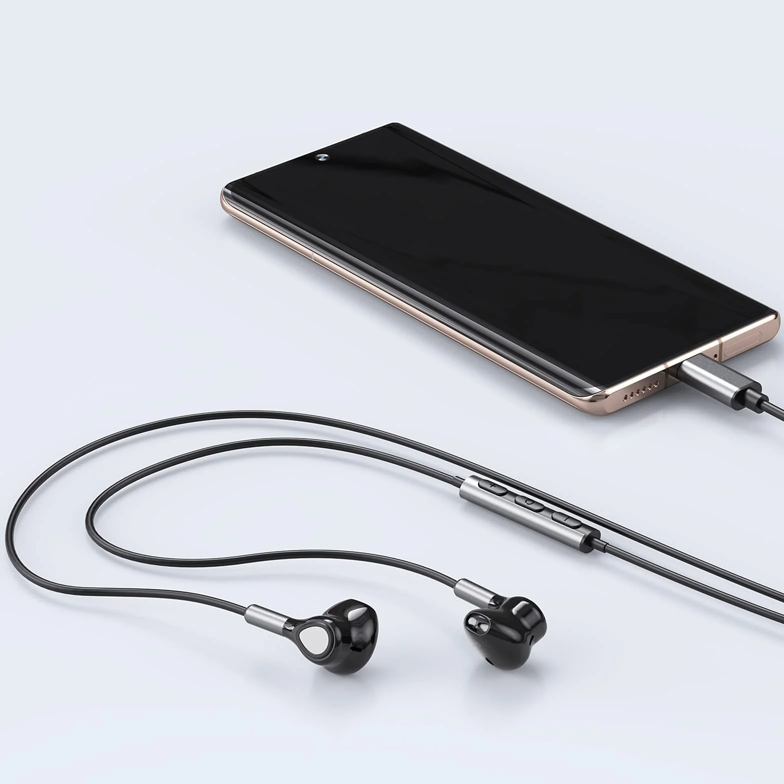 Ecouteur USB C pour Samsung Galaxy S25 S23 S24 S22 Ultra S21 S20 A54 A55, Écouteurs USB Type C Intra Auriculaires avec Micro et contrôle du Volume pour iPhone 17 16 15 Plus Pro Max, Pixel 9, iPad Pro