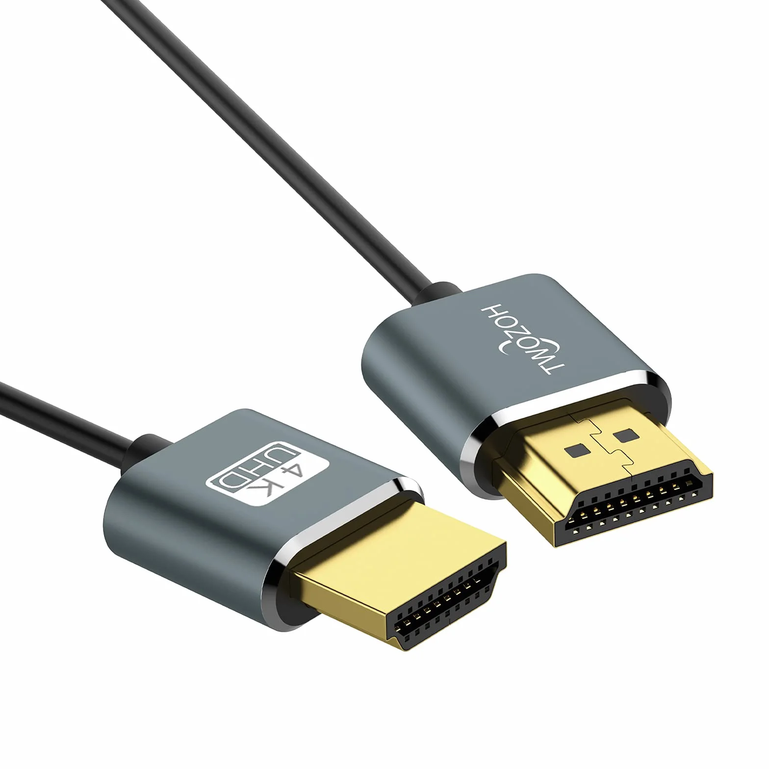 Twozoh Câble HDMI fin 0,3M Lot de 2, Ultra fin haute vitesse 4K@60Hz 18Gbps