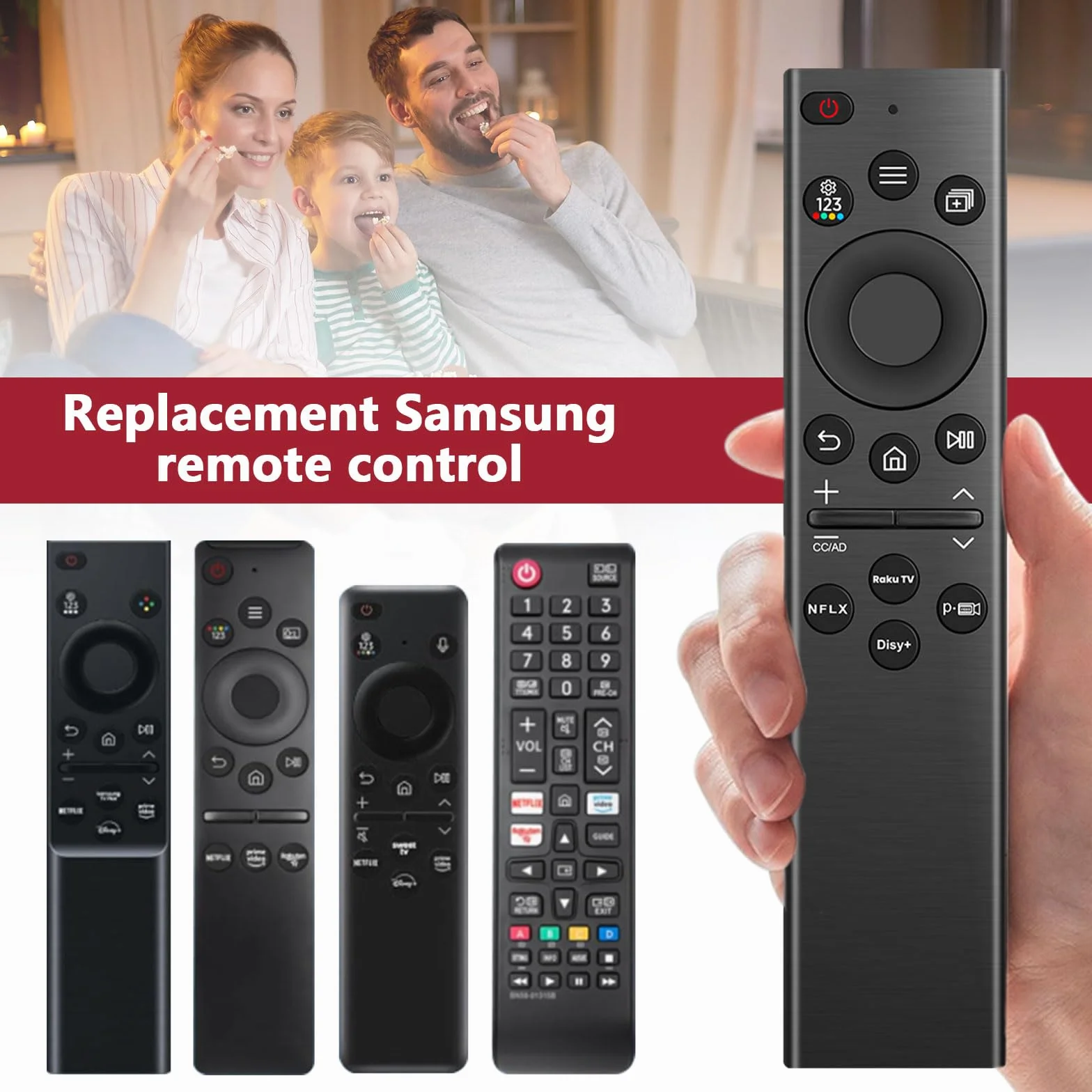 Télécommande Universelle pour Samsung Télévision – Télécommande Remplacement Compatible avec Samsung Modèles, Smart TV, LED et LCD – Fonctionne sans Programmation
